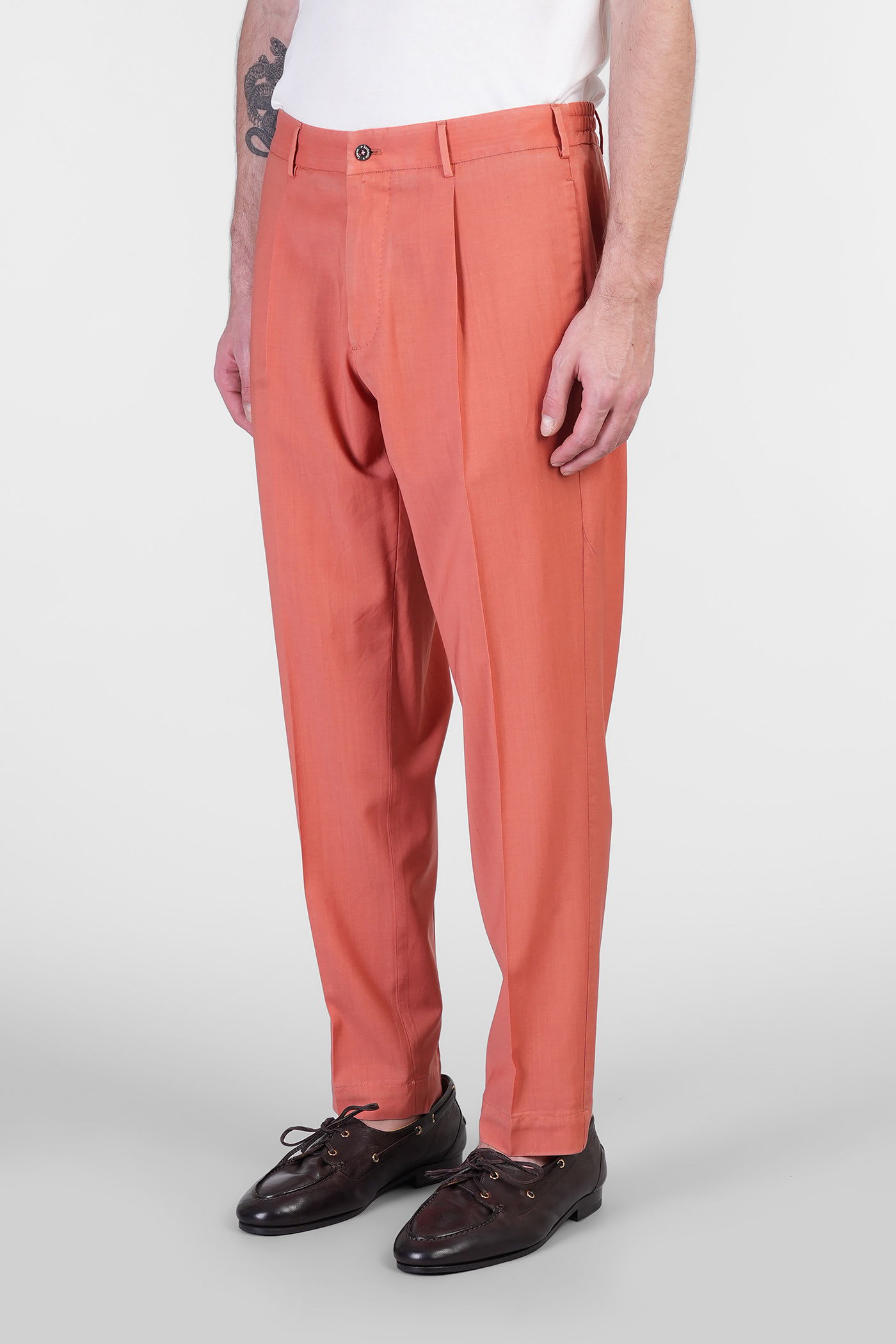 Santaniello Irno Evo Pants In Orange Wool In Pink