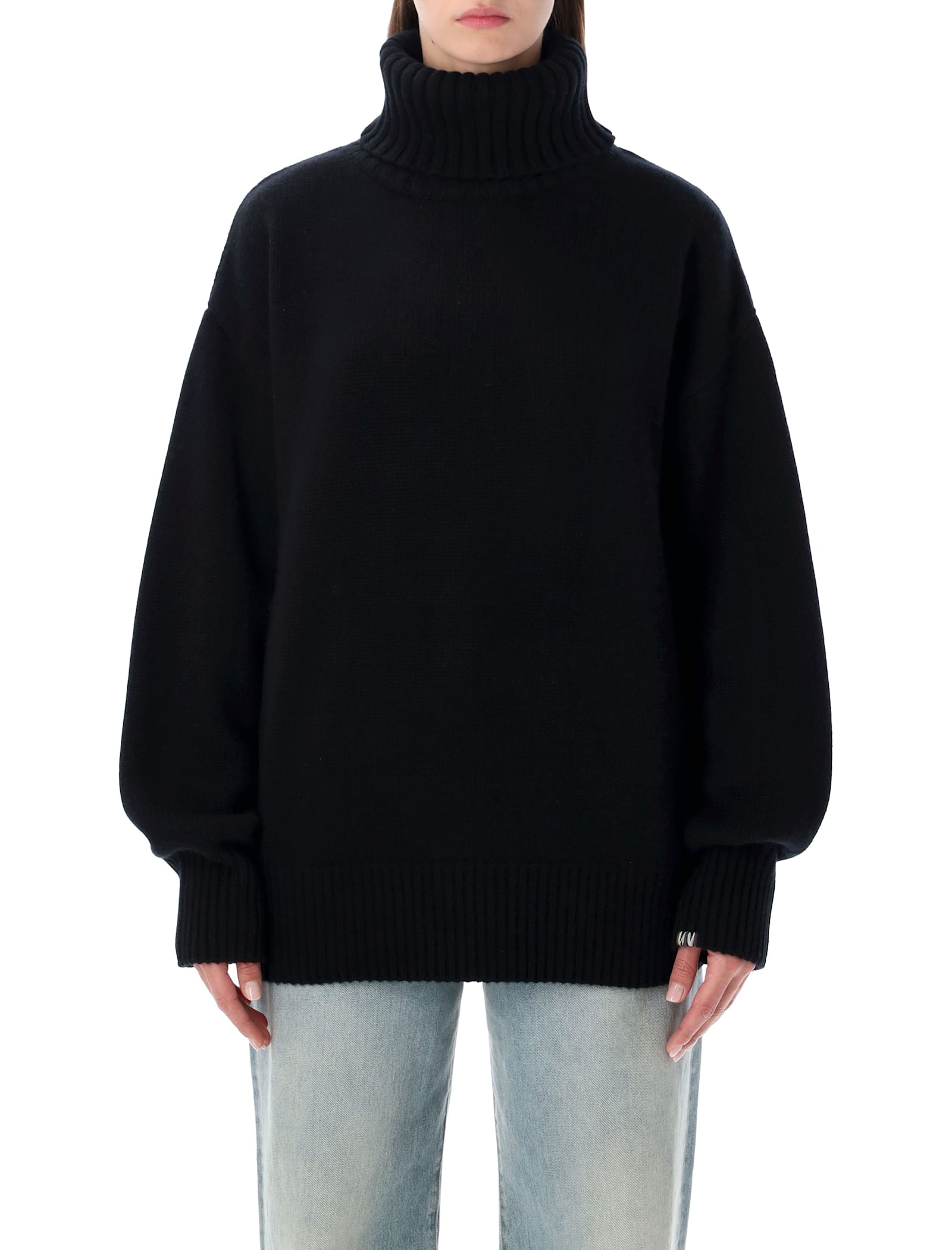 Extreme Cashmere N°20 Oversize Xtra Cashmere Turtleneck Sweater In Black