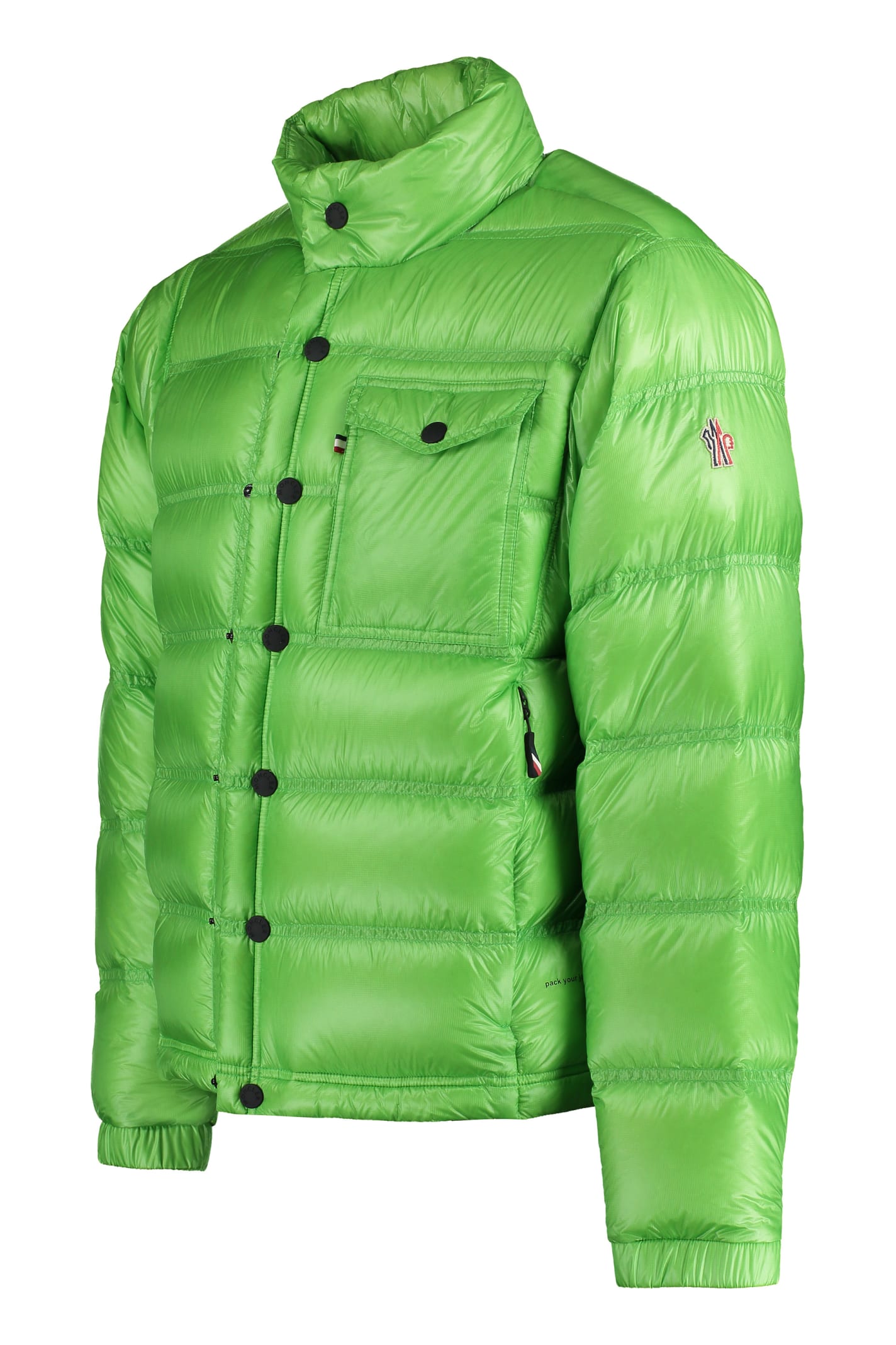 Shop Moncler Raffort Short Down Jacket In Green