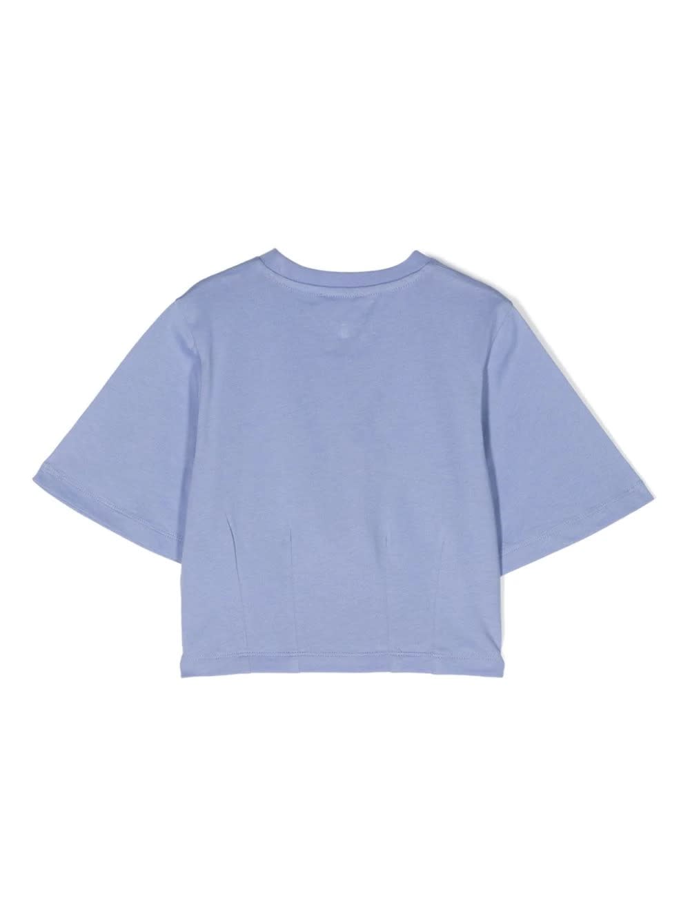 Shop Etro Light Blue Crop T-shirt With  Pegaso Logo