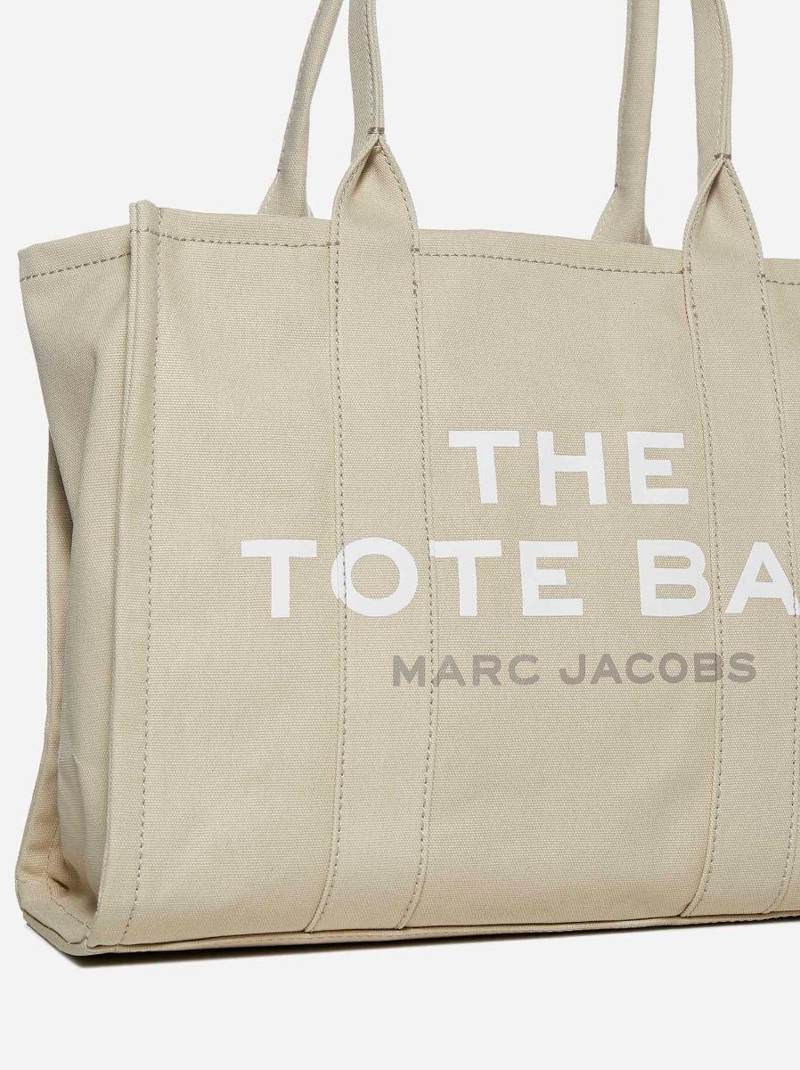 Shop Marc Jacobs The Large Tote Canvas Bag In Beige