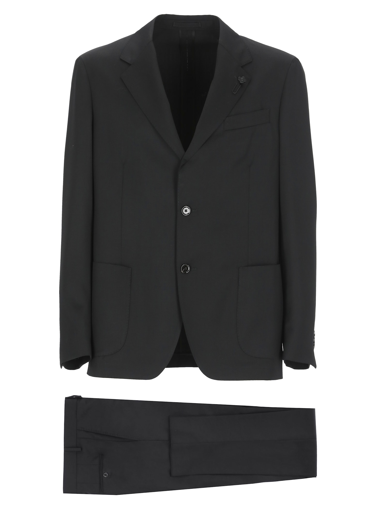 Lardini Virgin Wool Suit In Gray