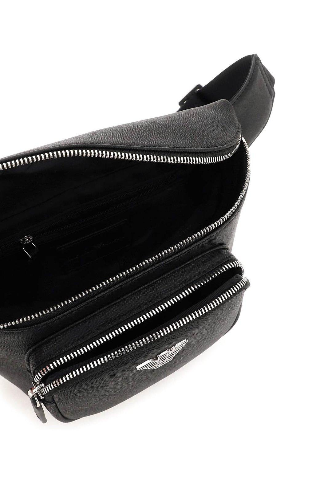 Shop Emporio Armani Logo Plaque Belt Bag In Black