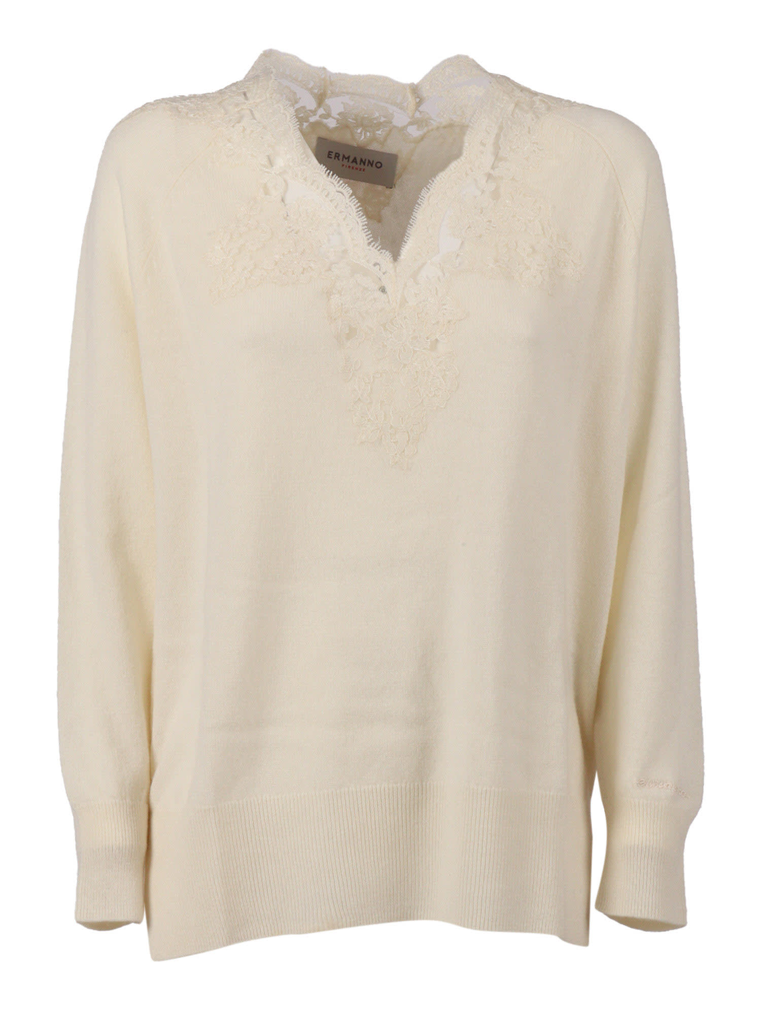 Ermanno Ermanno Scervino V Neck Sweater In Neutral