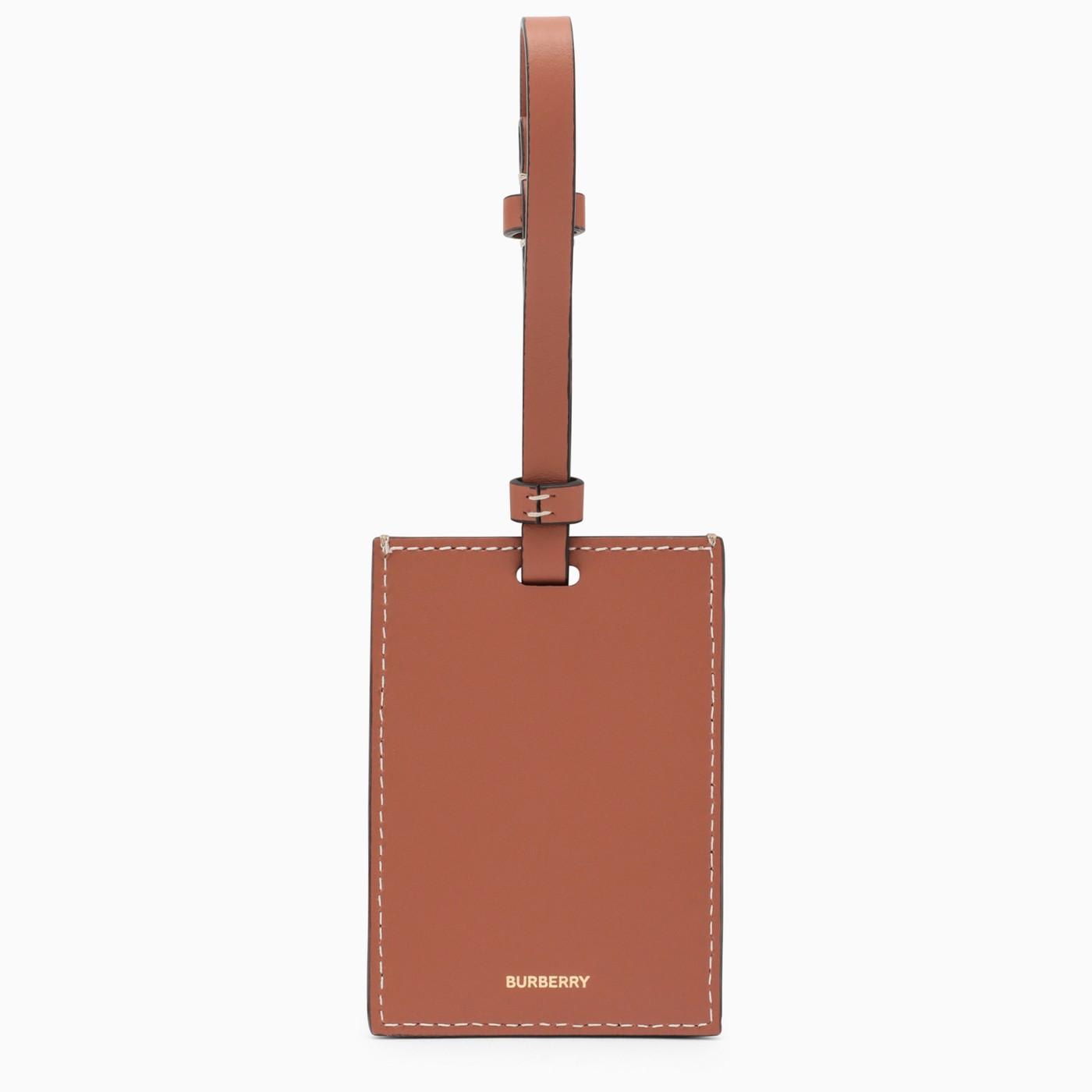 Shop Burberry Brown Canvas And Leather Tag