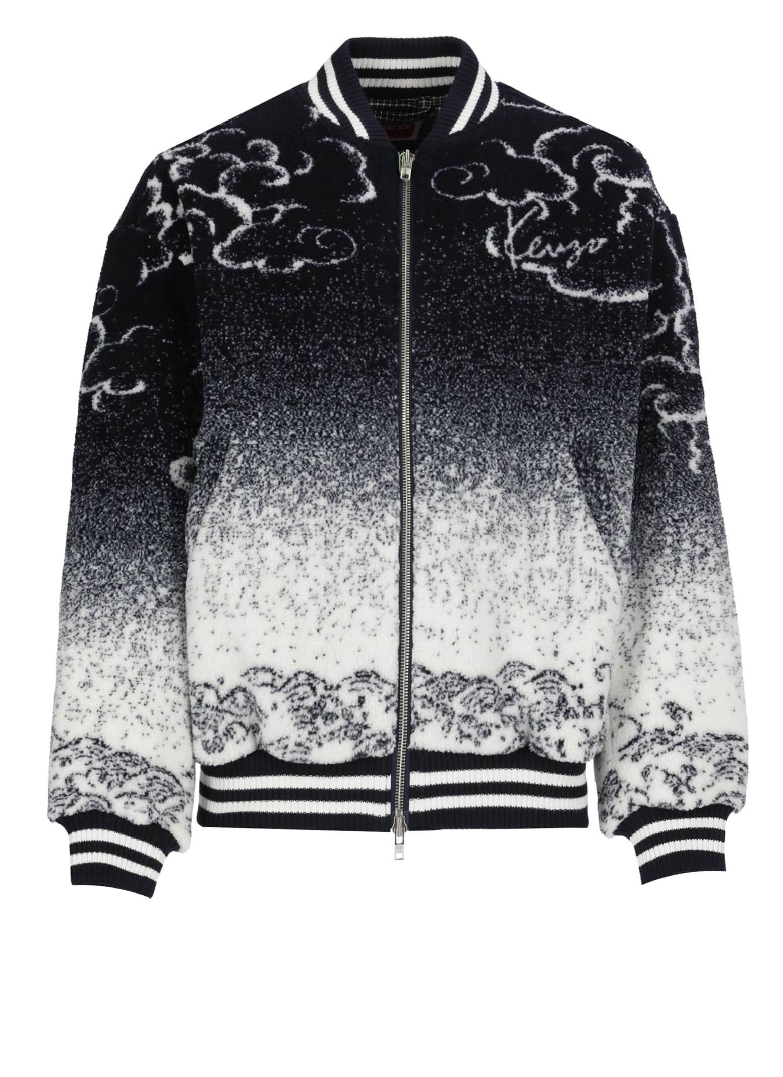 Shop Kenzo Cloud Tiger Bomber In Blue