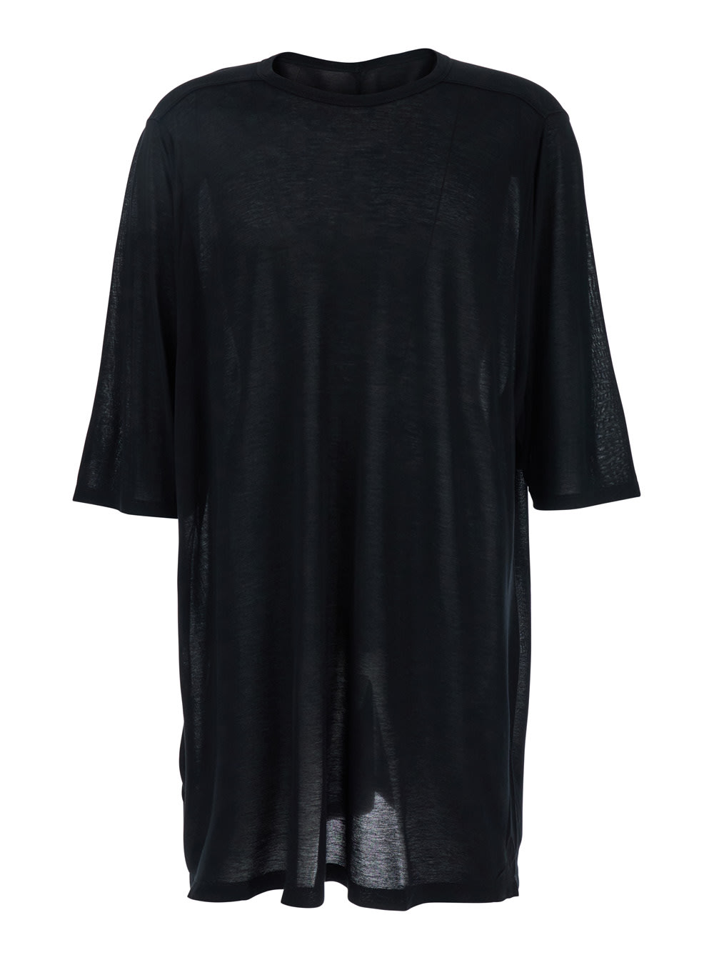 jumbo Black Round Neck T-shirt In Cotton Man