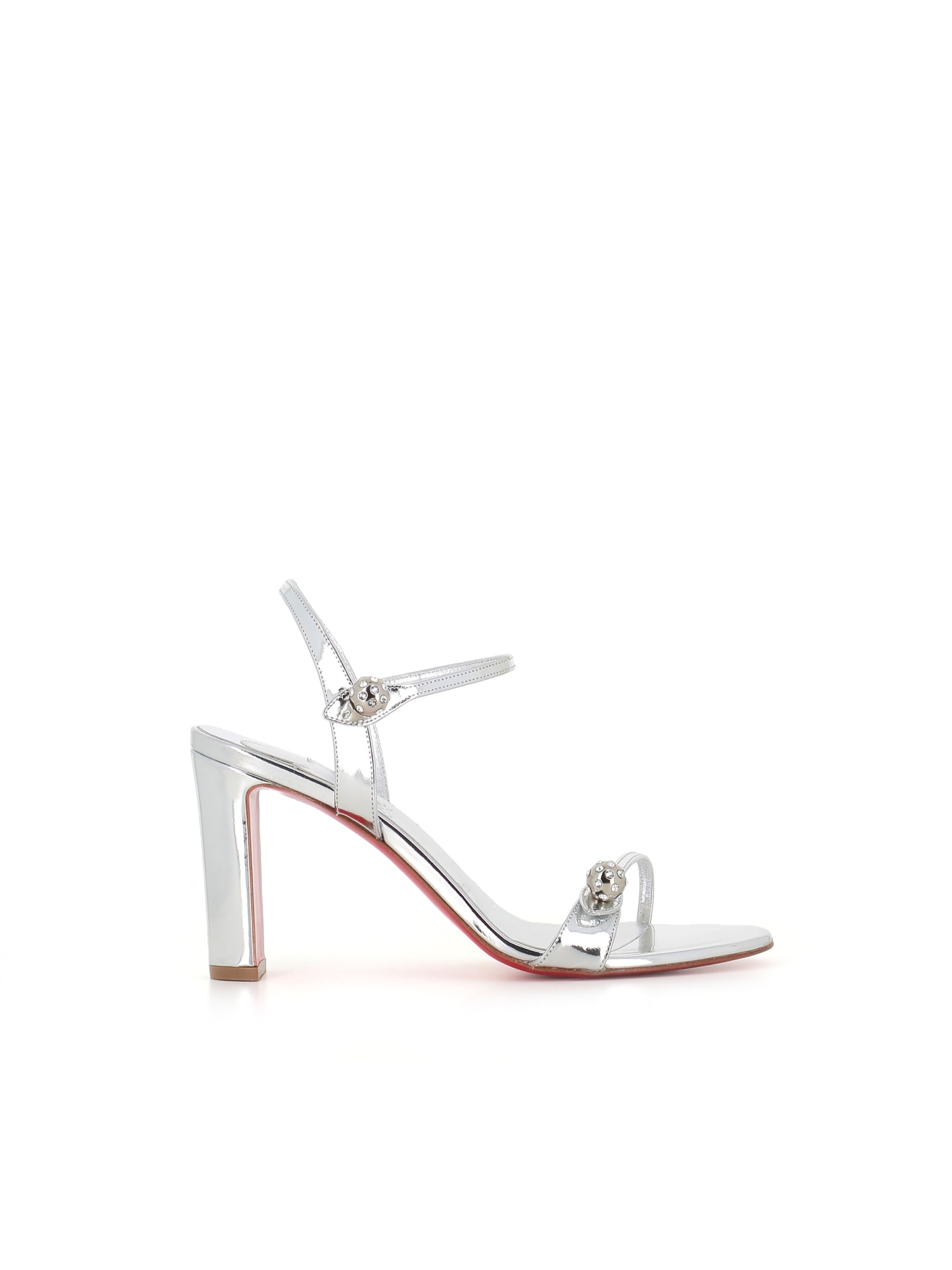 Shop Christian Louboutin Sandal Atmospheria 85 In Silver