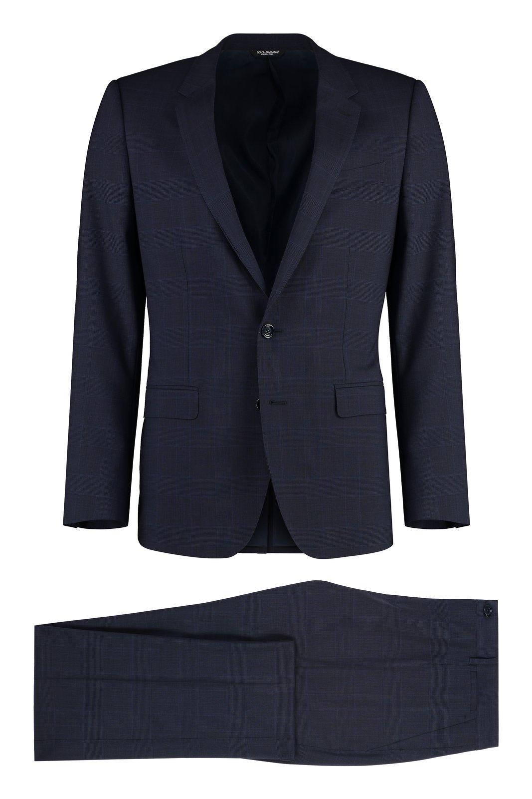 Shop Dolce & Gabbana Single-breasted Glen Plaid Martini-fit Suit In Nero