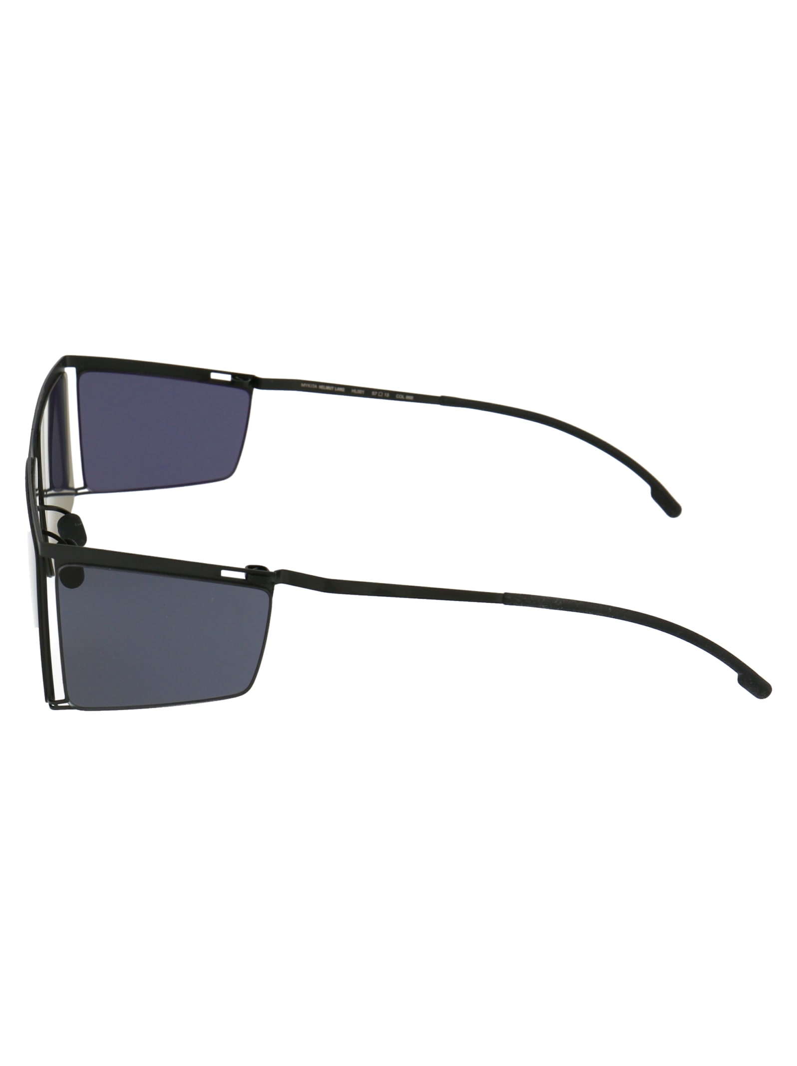 Shop Mykita Hl001 Sunglasses In 868 Black/dark Grey Sides Darkgrey Solid