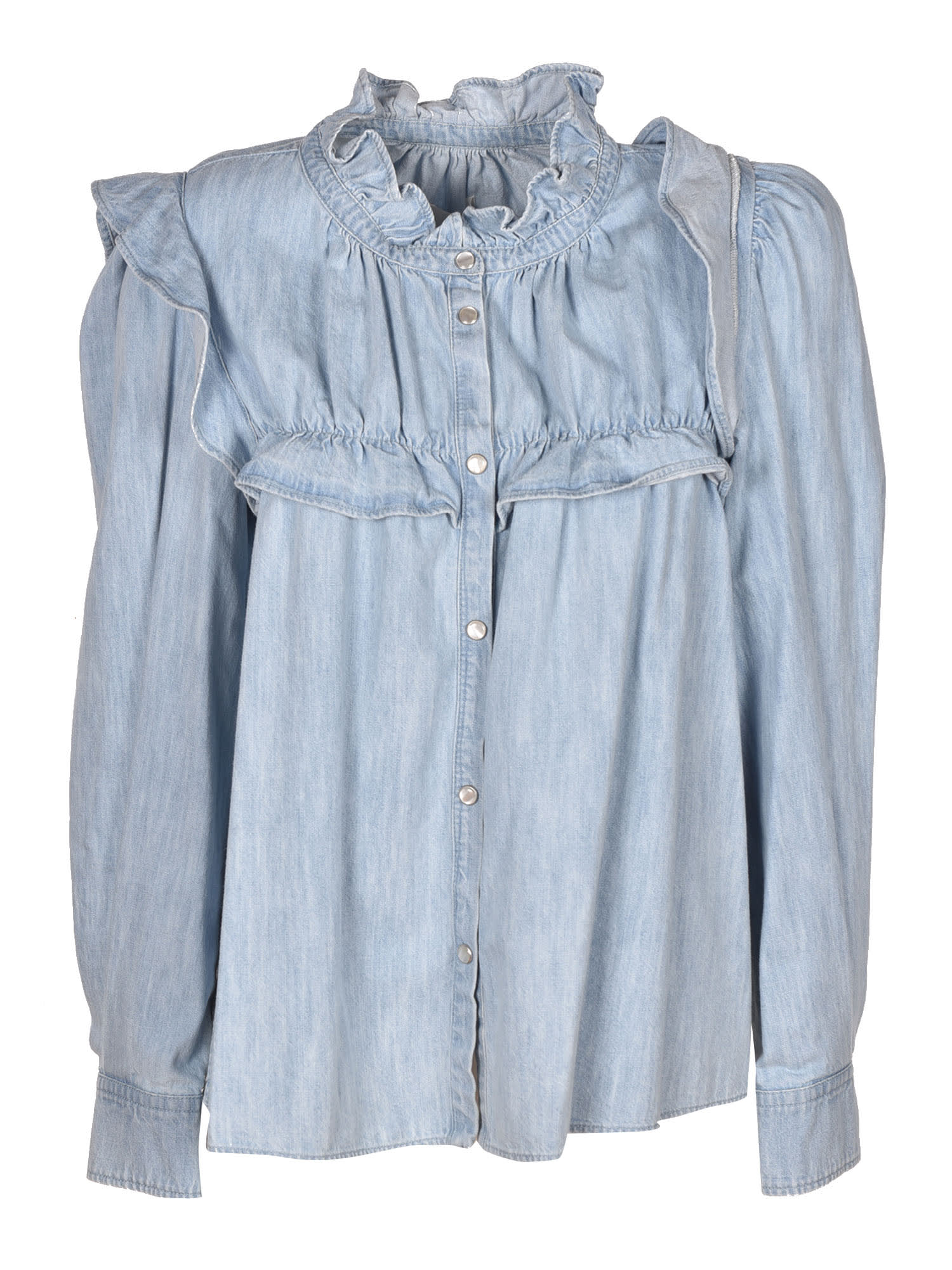 Isabel Marant Étoile Idety Jeans Shirt In Light Blue | ModeSens