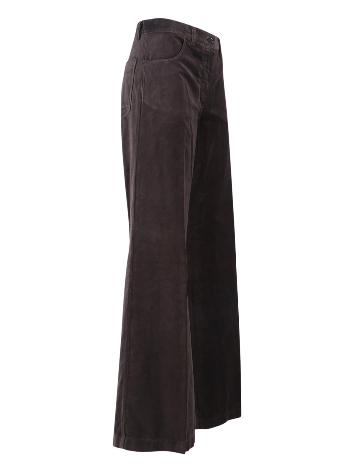 Aspesi Wide-leg Trousers Featuring Pockets In Brown