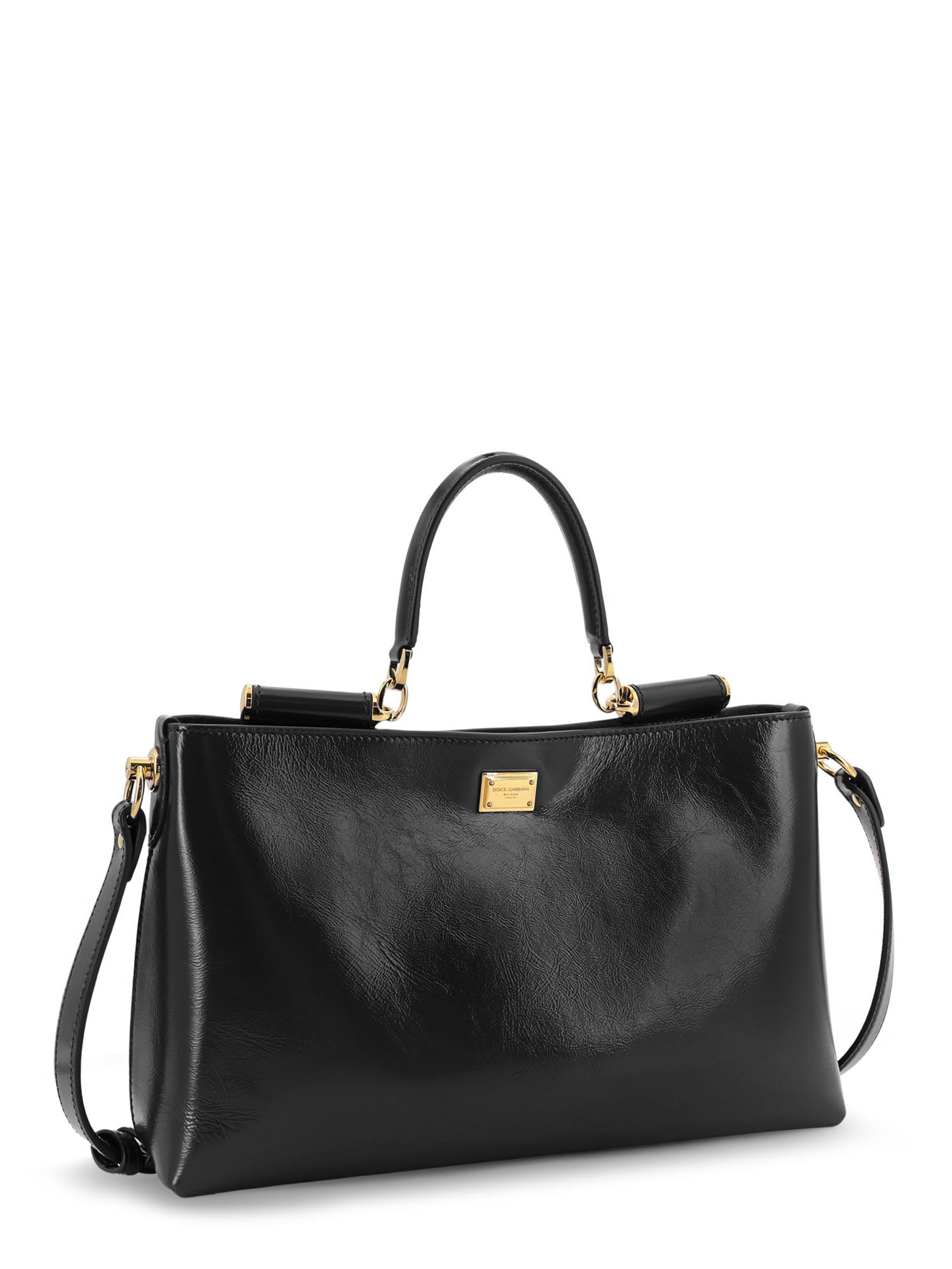 Dolce & Gabbana Leather Crossbody Bag In Black