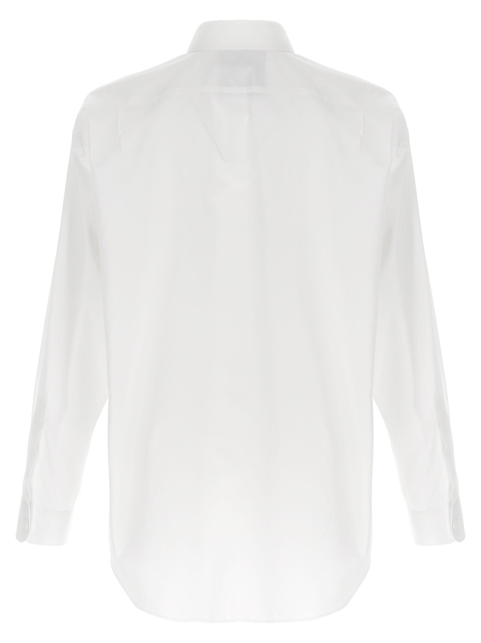 Moschino Floral-embroidered Buttoned Shirt In White