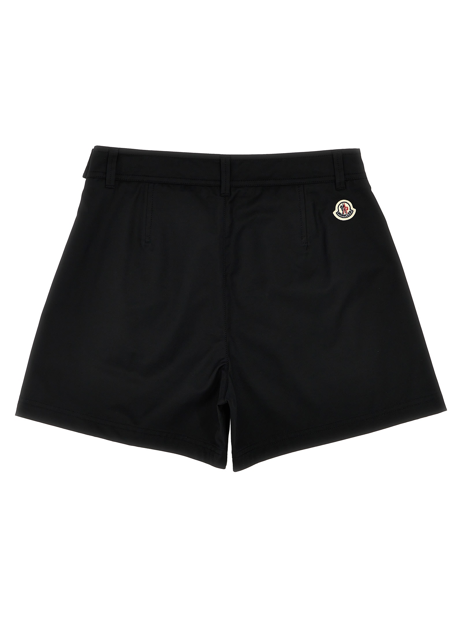 Shop Moncler Twill Shorts In Black