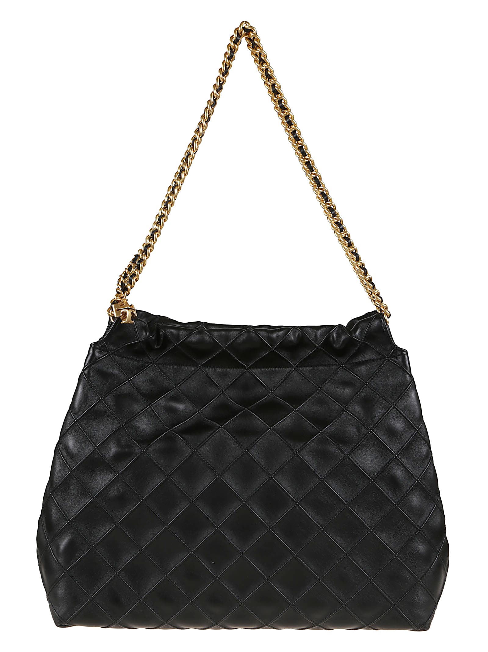 Tory Burch Quilted Black Lamb Leather Shoulder Bag In Black