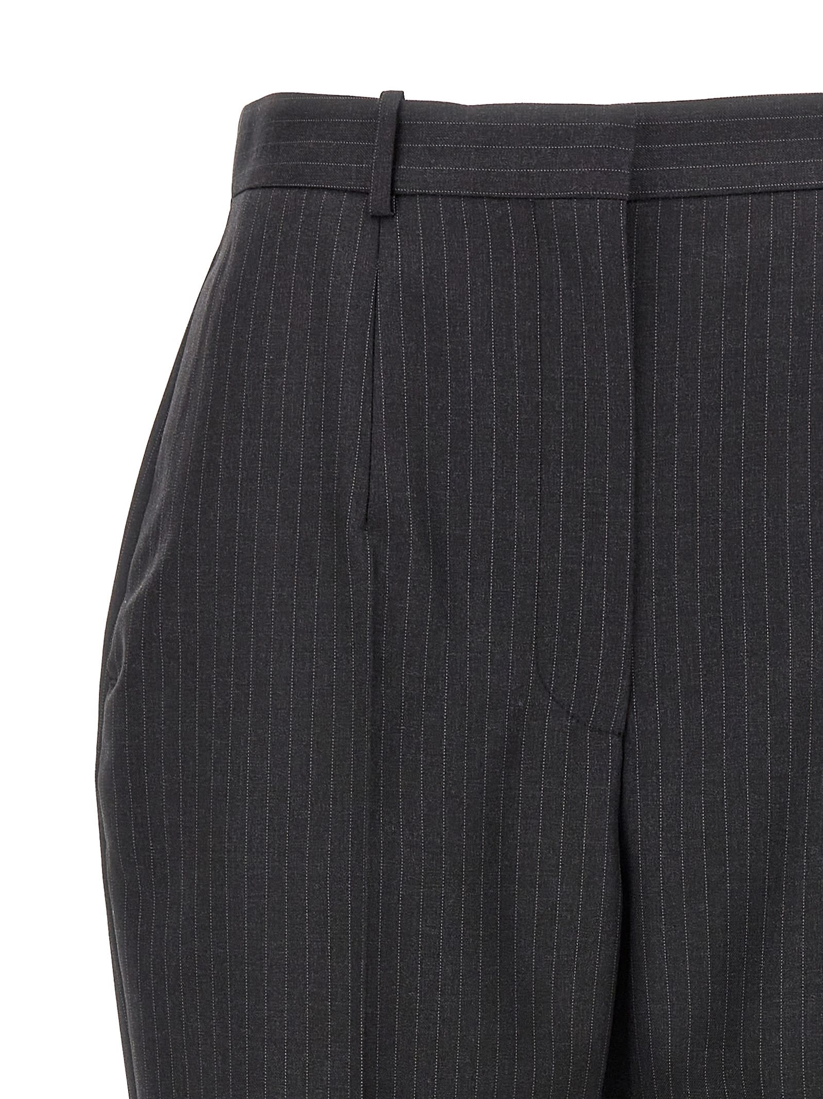 Shop Alexander Mcqueen Pinstripe Pants In Gray