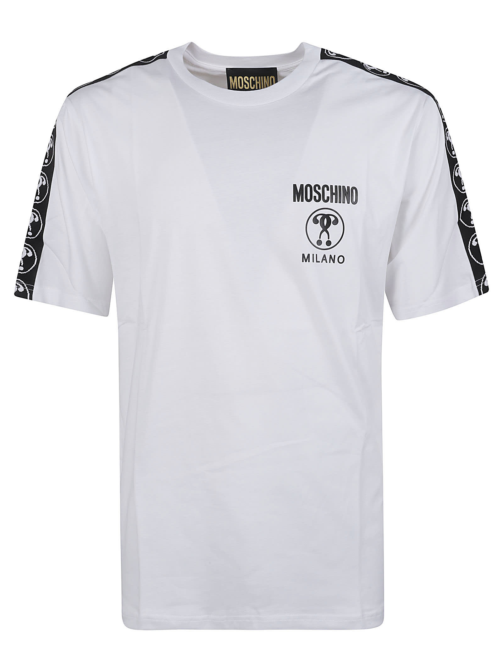 Moschino Logo Sleeve Milano T-shirt In White