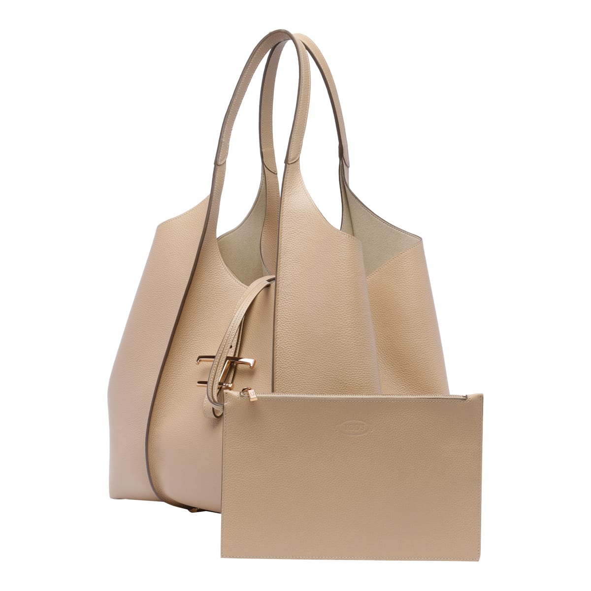 Tod's Medium T-timeless Shopping Bag In Beige