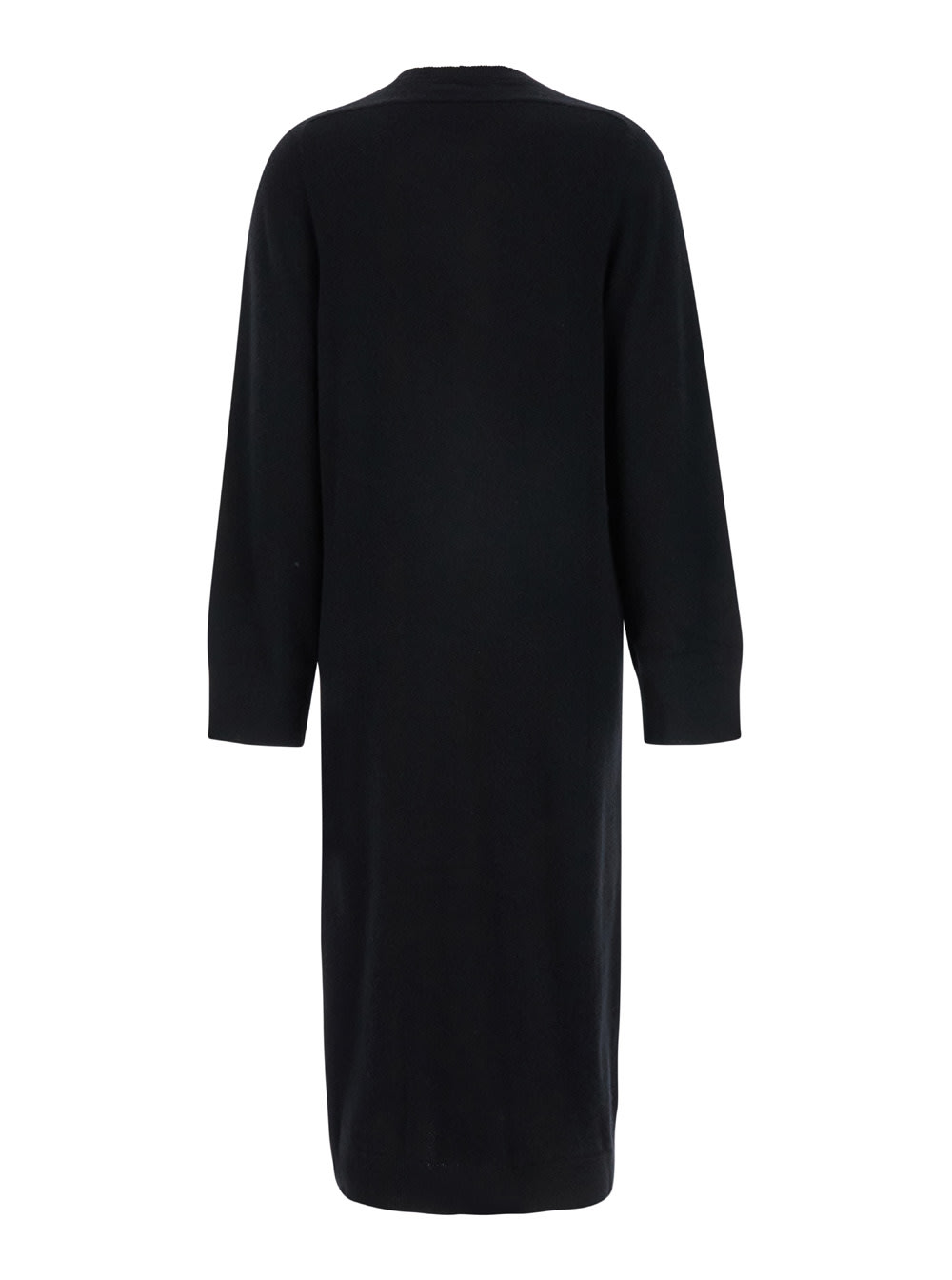 Shop Semicouture Round Neck Long Dress In Black