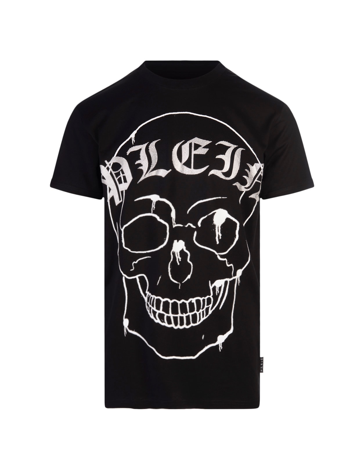 Shop Philipp Plein Skull Round Neck Ss T-shirt In Black