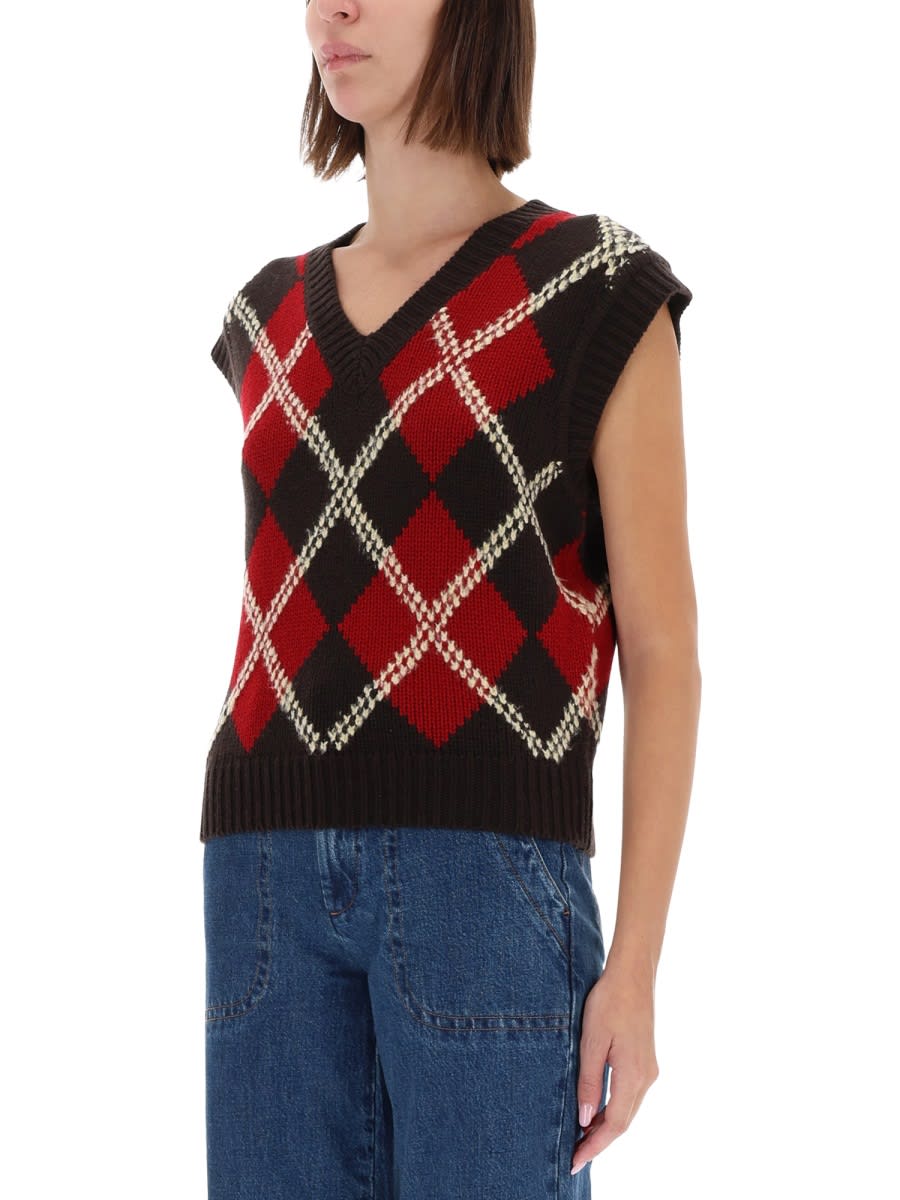 Guest In Residence Argyle Checked Wool And Cashmere-blend Vest In Multi