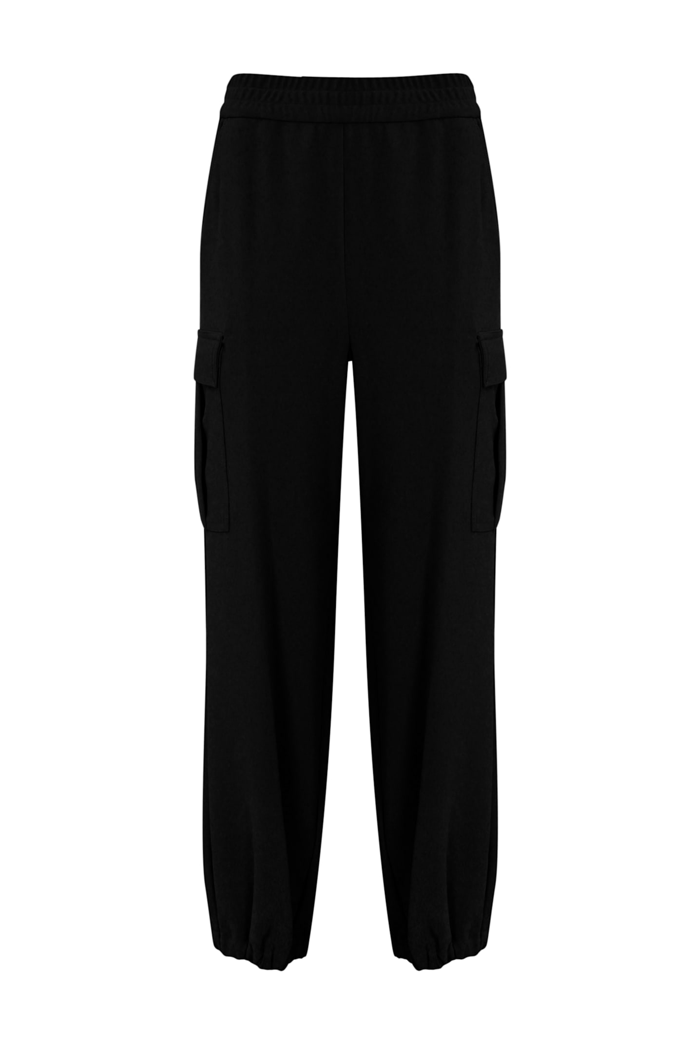 Flowing Crepe Cargo Trousers