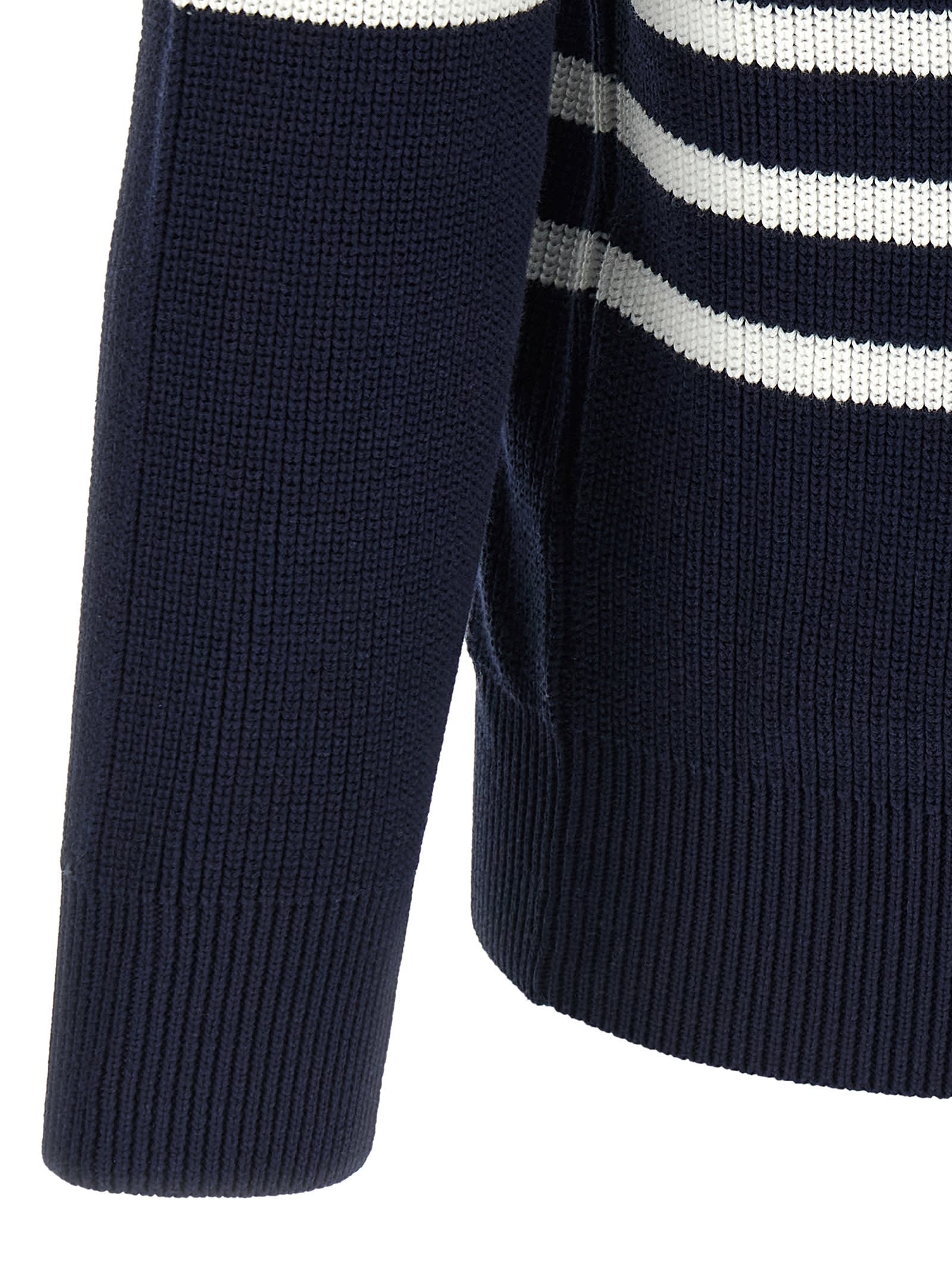 Brunello Cucinelli English Half-ribbed Sweater Sweaters And Cardigans Blue In Blue