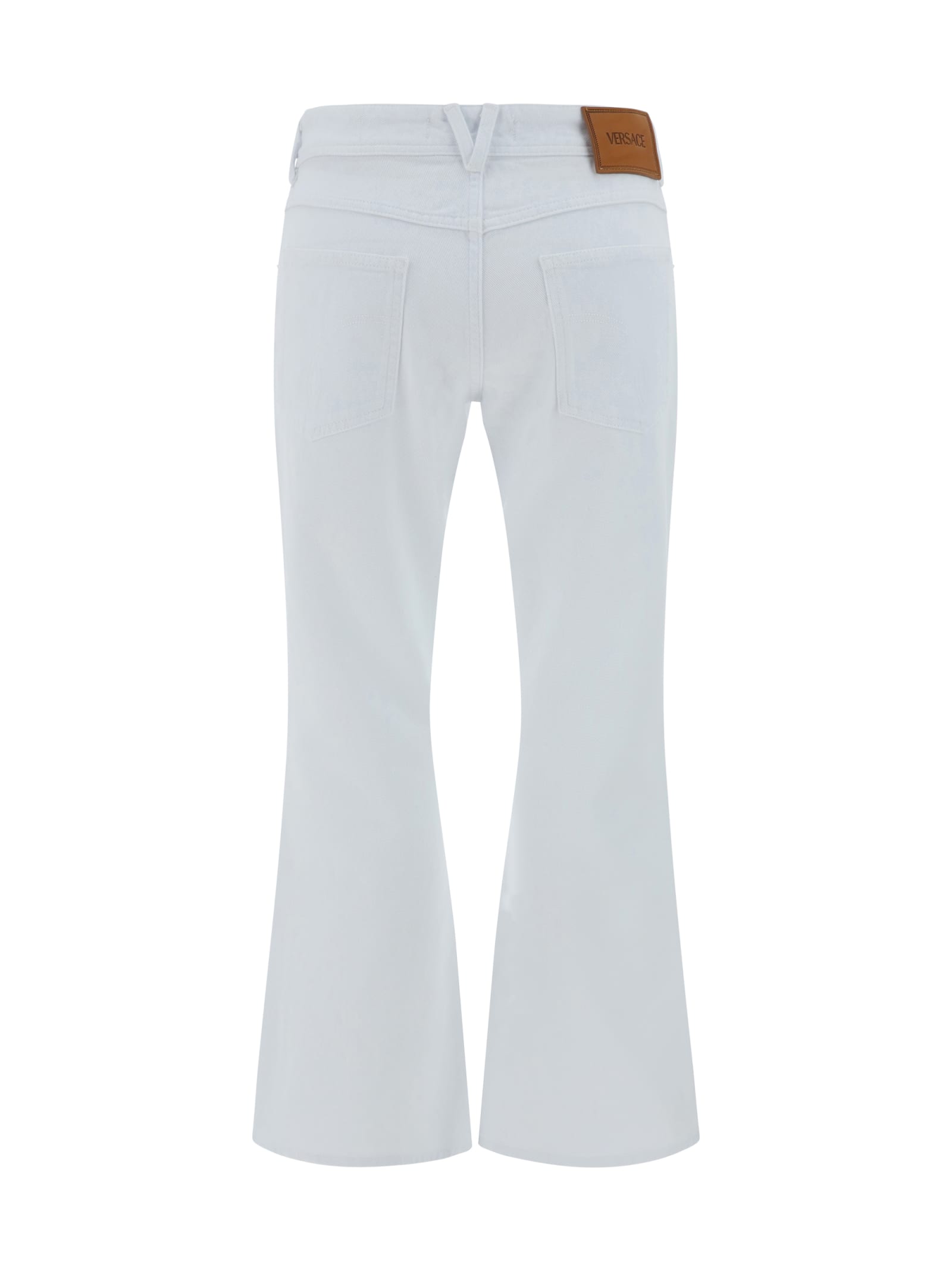 Shop Versace Pants In White