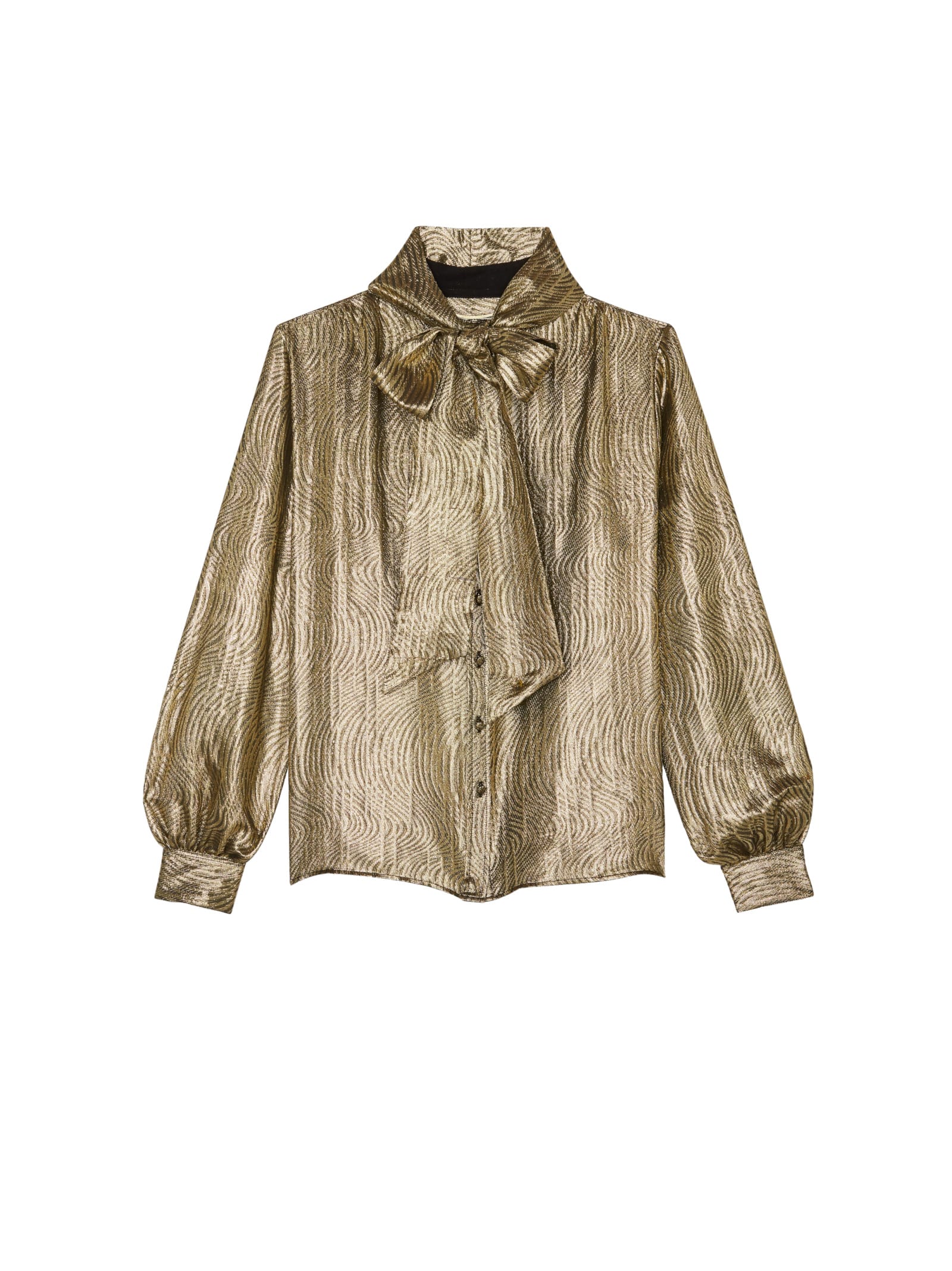 Saint Laurent Vague Doree Shirt In Khaki Gold
