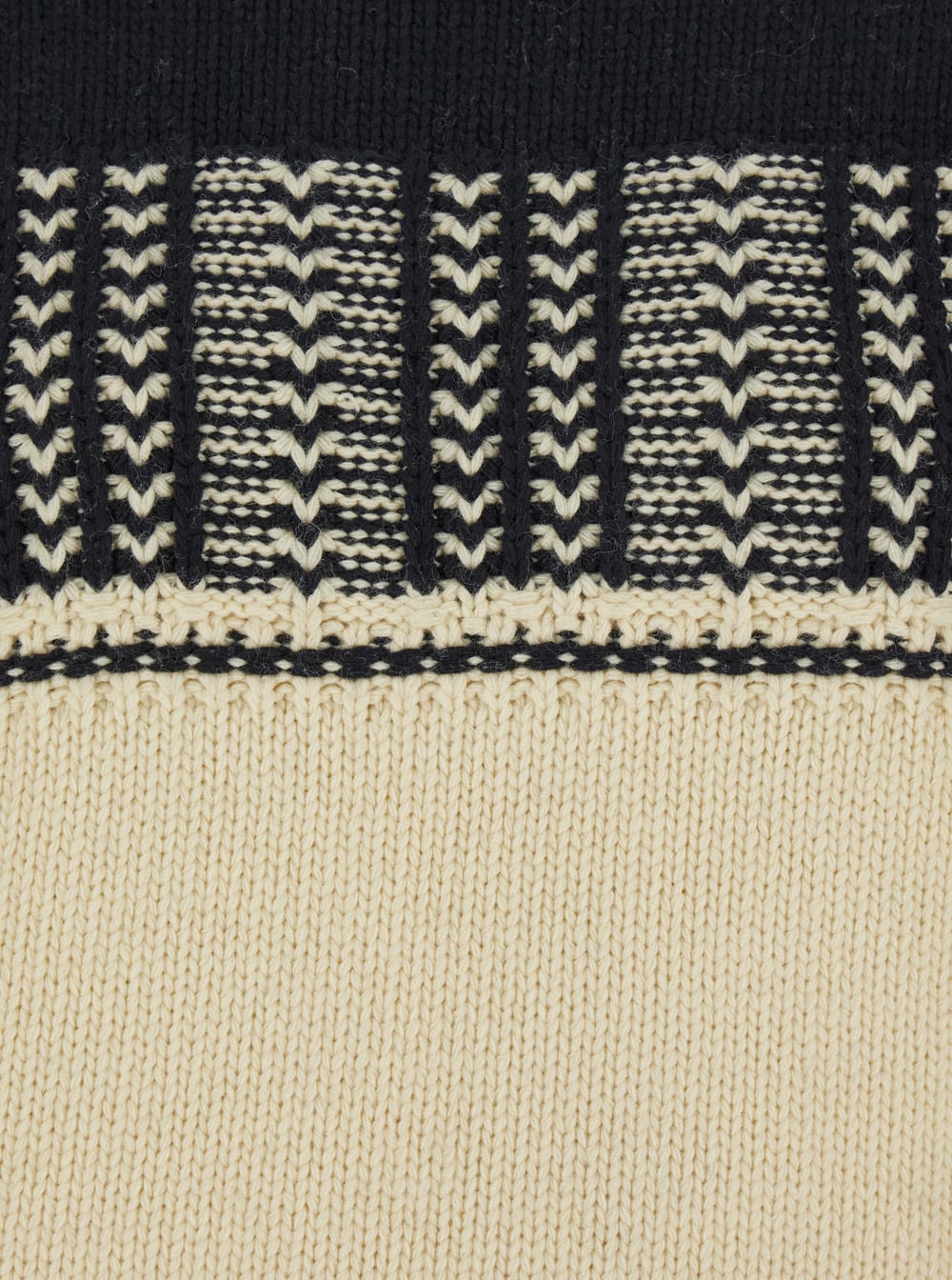Low Classic Black And White Crew Neck Sweaterwith All-over Intarsia In Wool Woman In Multi