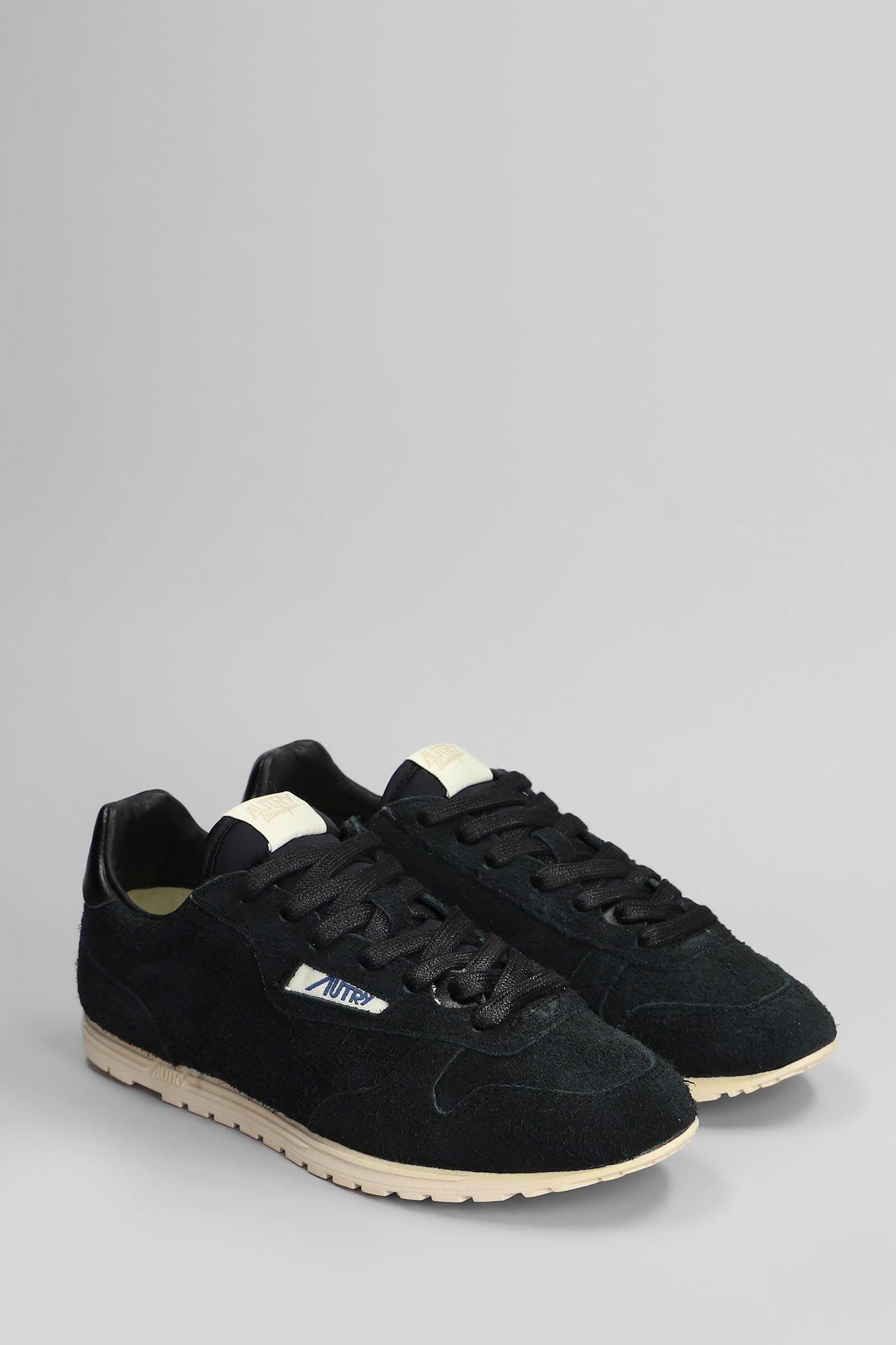 Autry Windspin Leather-trimmed Perforated Brushed Suede Sneakers
