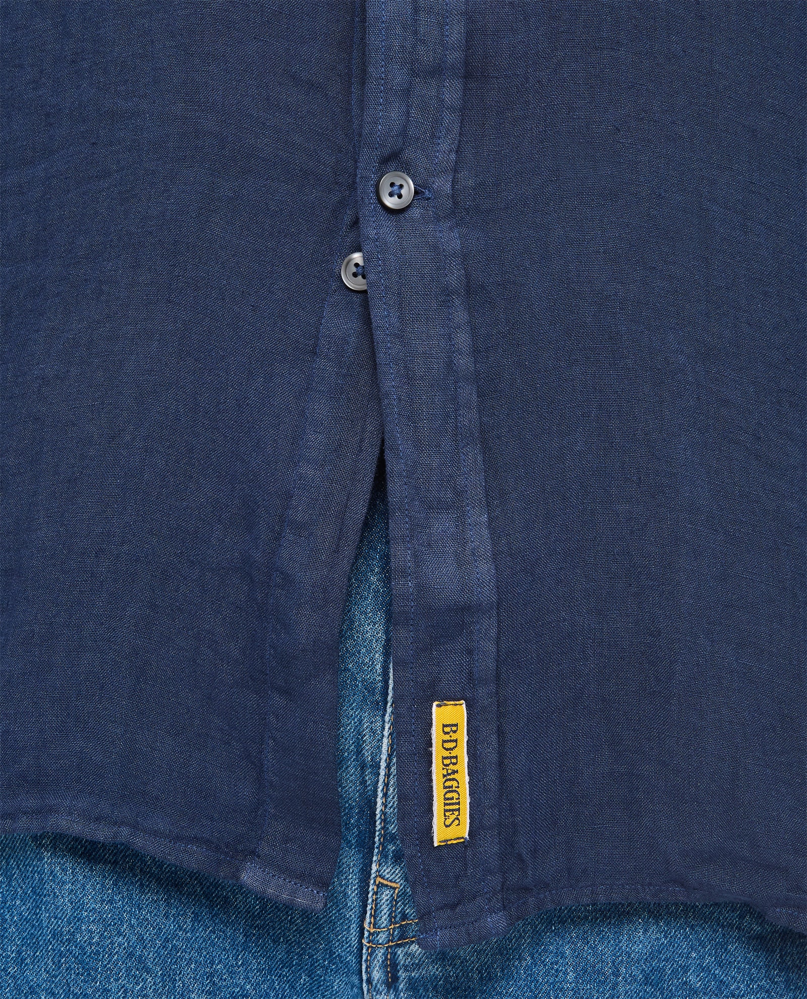 Shop Bd Baggies Linen Shirt In Blue