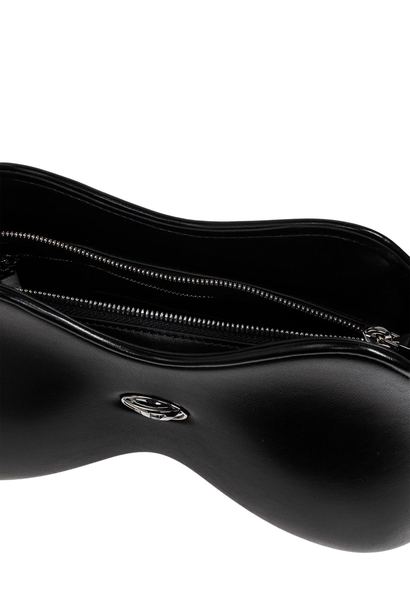 Diesel Double-d-shoulder Bag In Pu In Black