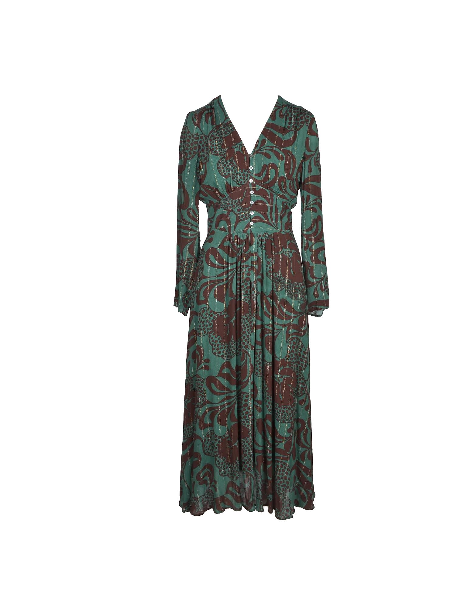 Attic And Barn Womens Green / Brown Dress