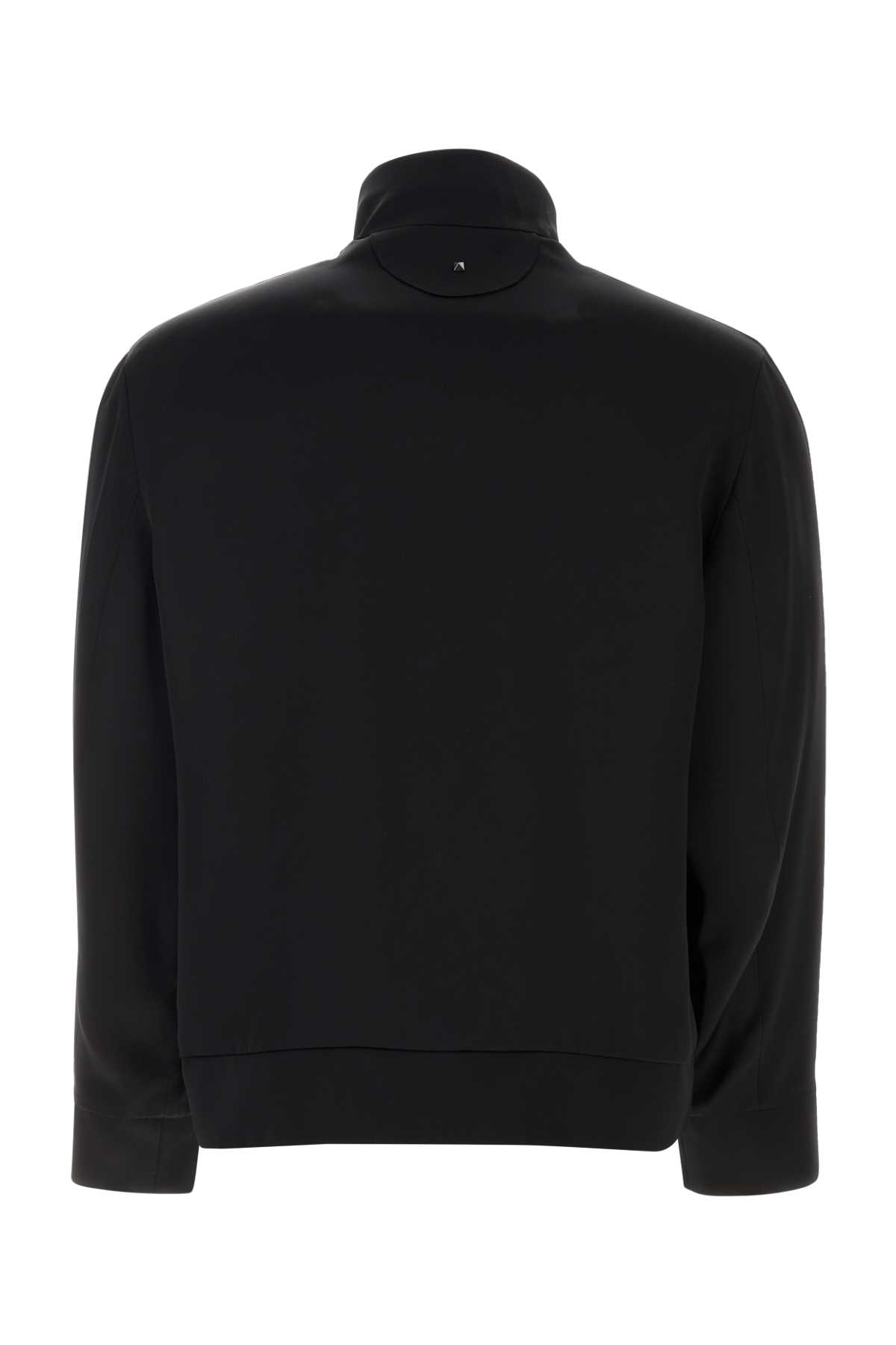 Valentino Black Satin Sweatshirt In Nero