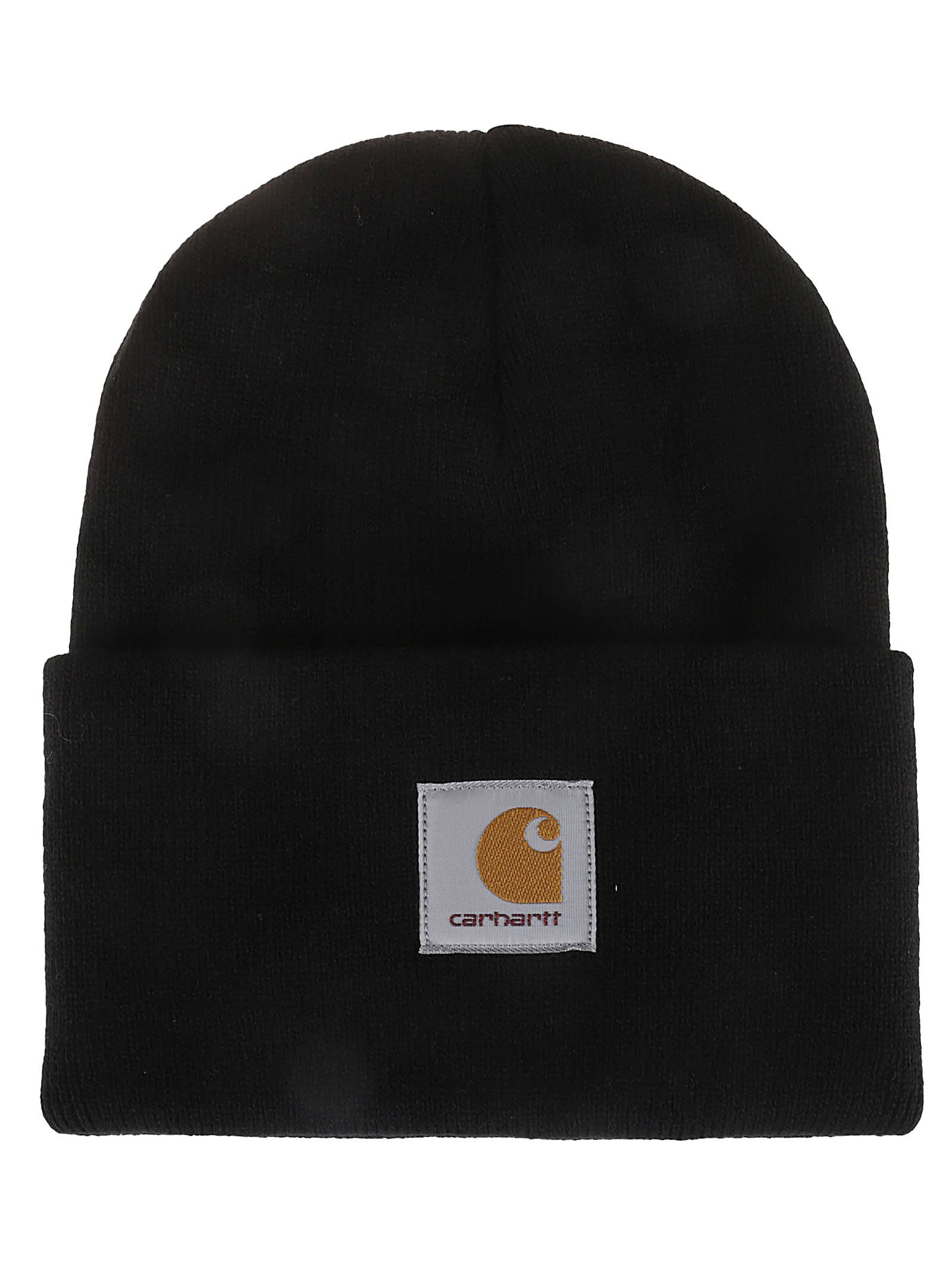 Carhartt Beanie Hat With Logo Patch In Nero