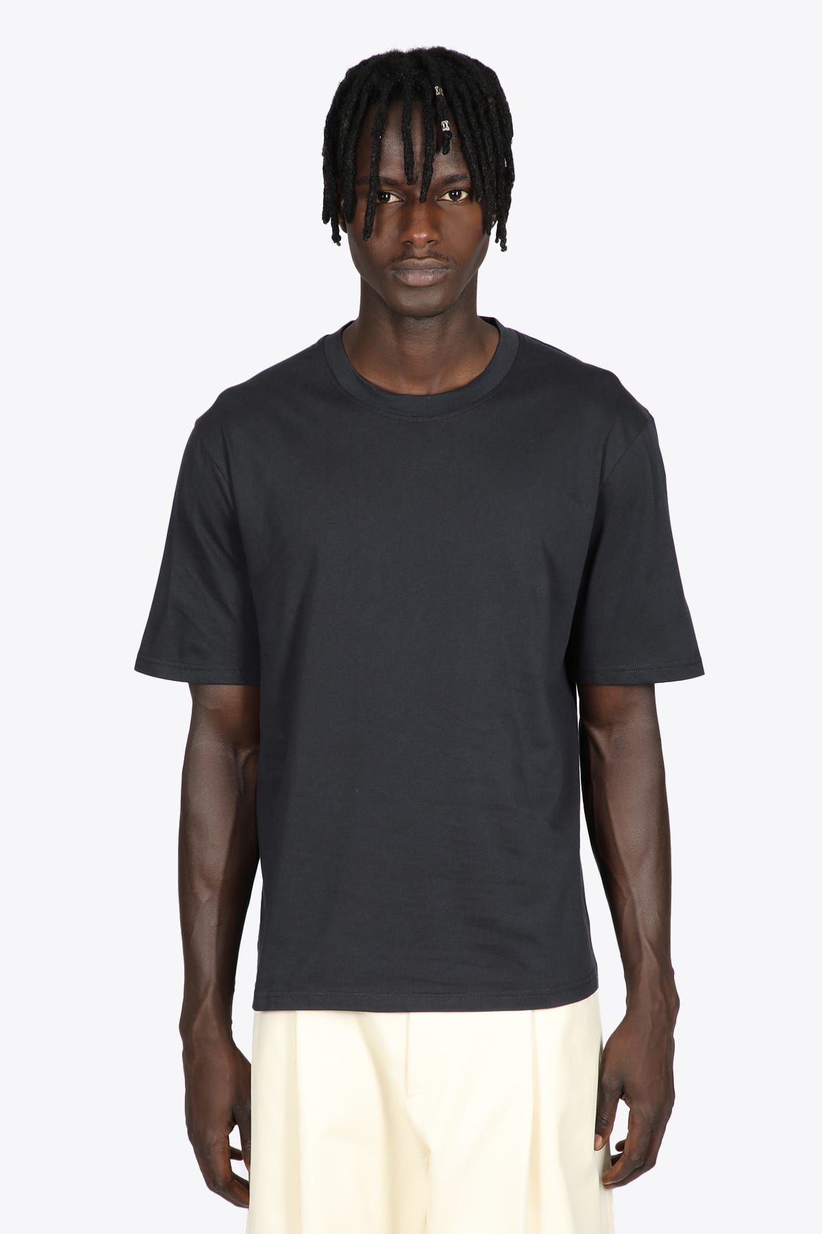 Studio Nicholson Short Sleeve T Shirt Dark navy cotton crewneck t-shirt - Bric