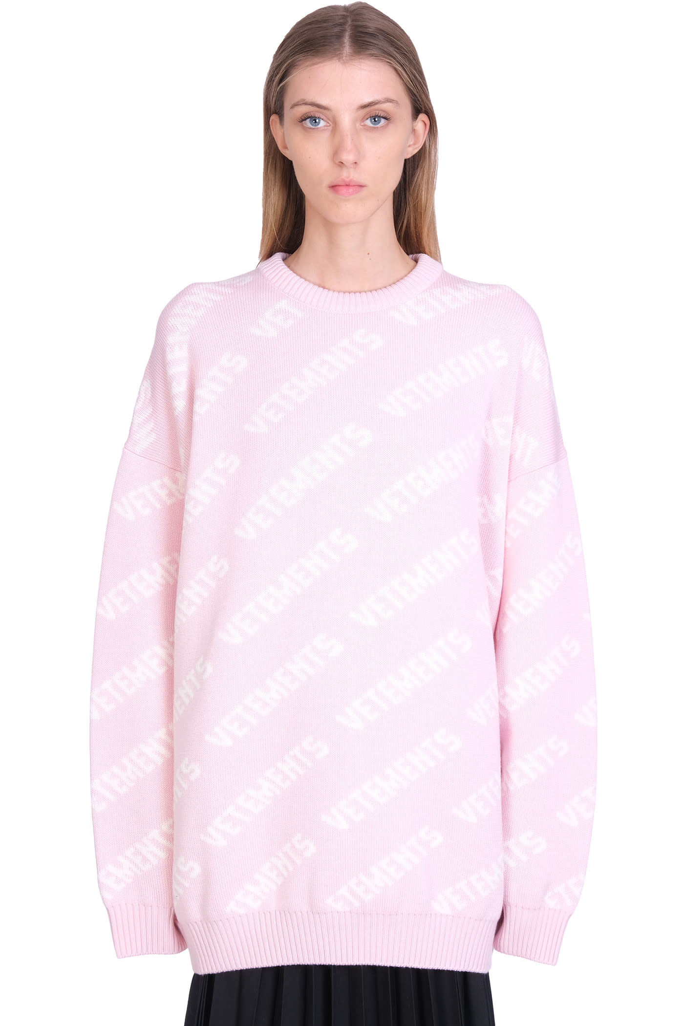 VETEMENTS Knitwear In Rose-pink Wool