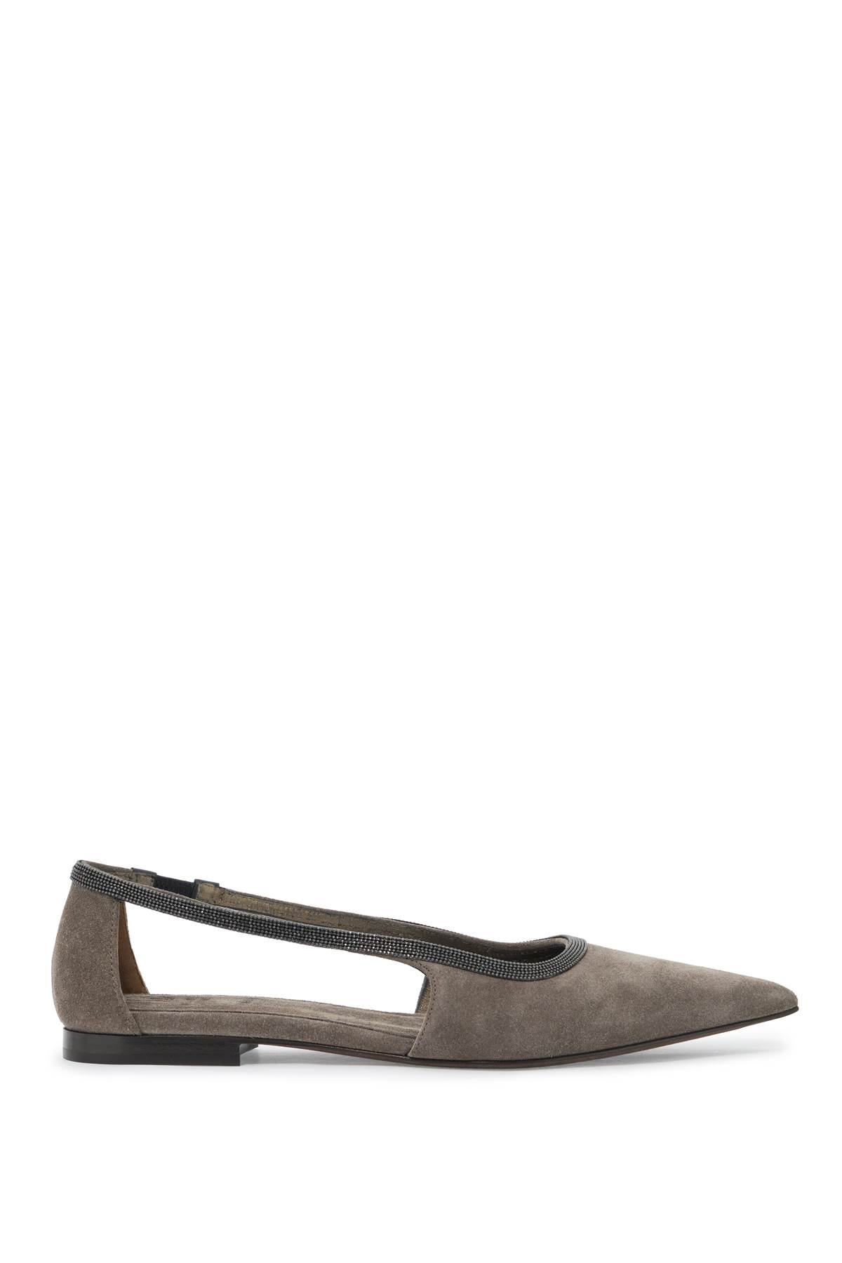 Shop Brunello Cucinelli Ballerinas With Precious In Ossido