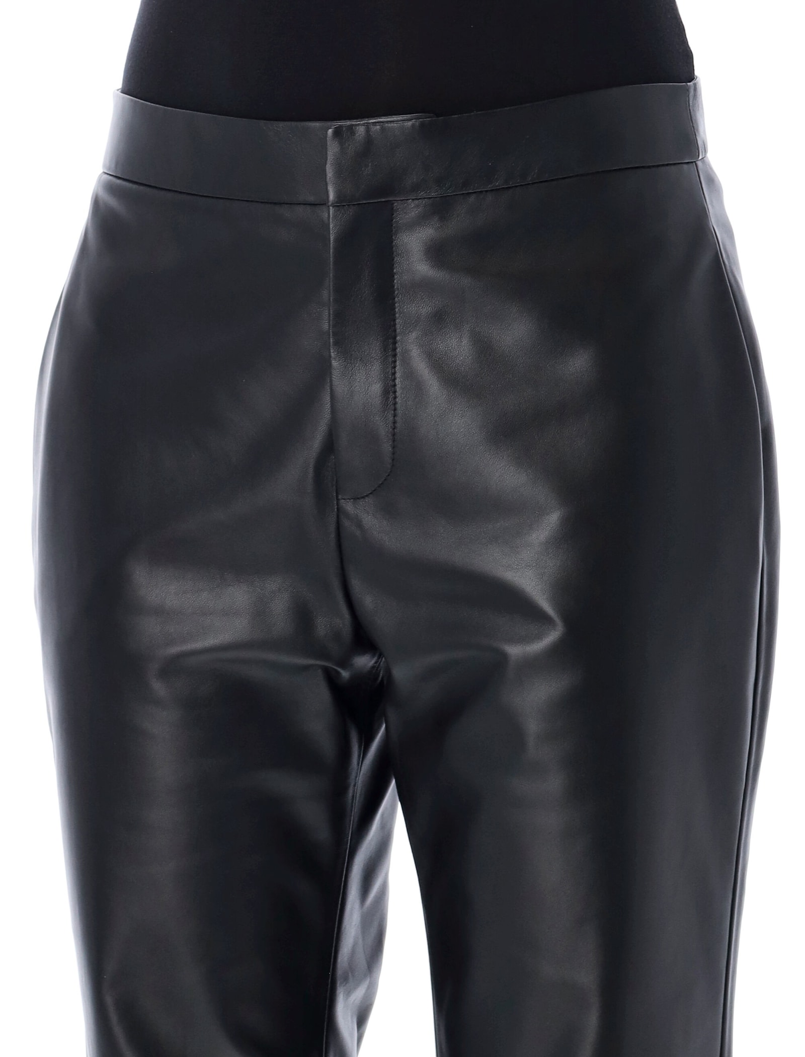 Shop Ralph Lauren Leather Pant In Black