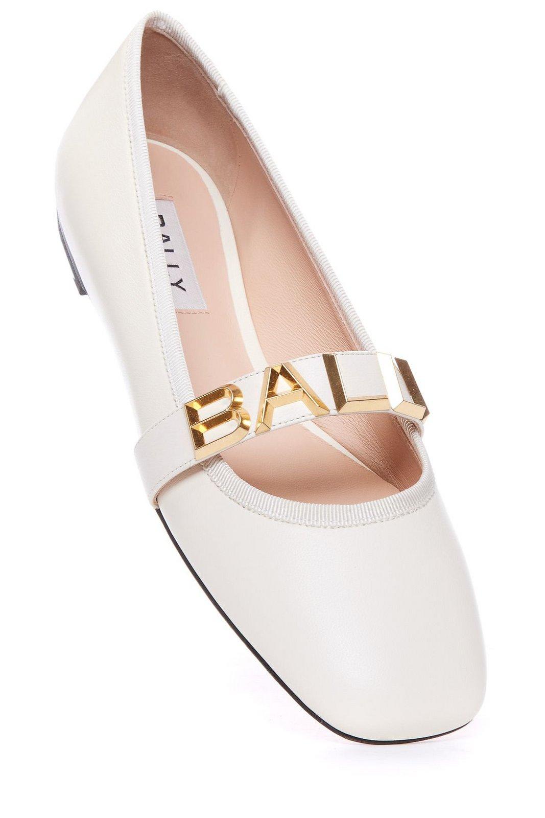 Shop Bally Balby Squared Toe Ballet Flats In Neutrals