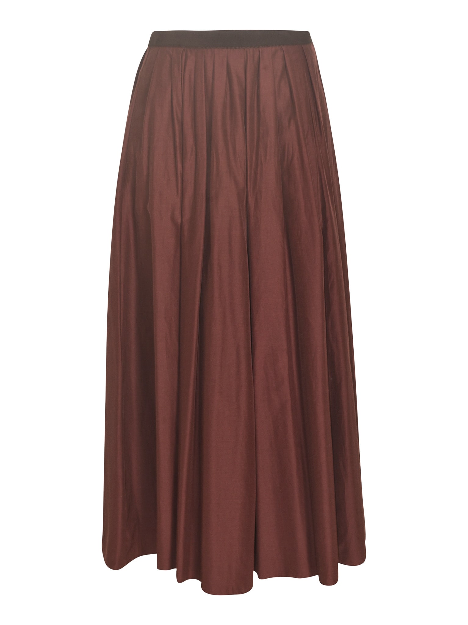 Forte Forte Elastic Waist Pleat Effect Skirt In Cacao