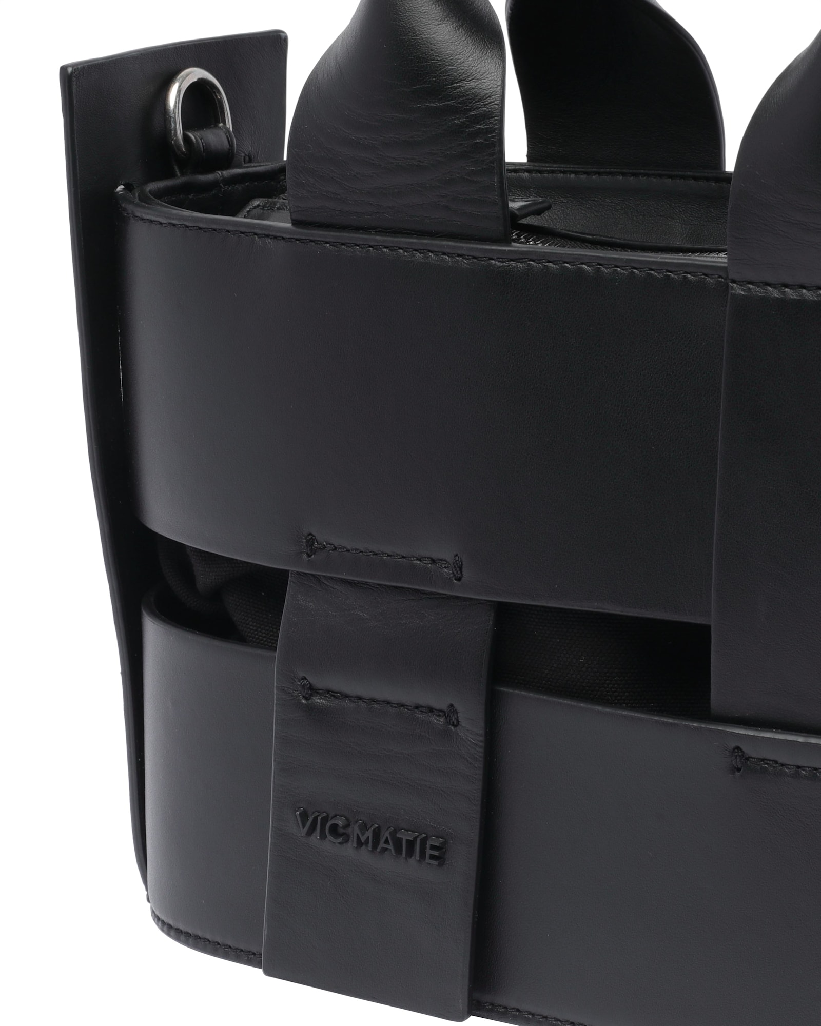 VIC MATIE LEATHER BLACK HANDBAG