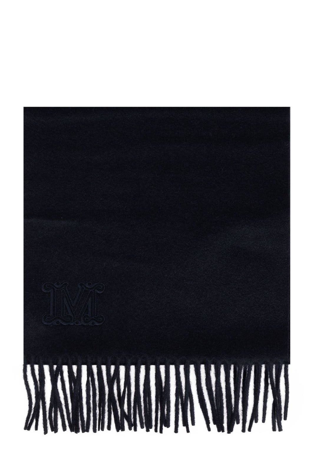 Max Mara Wsdalia Fringed Scarf In Midnightblue