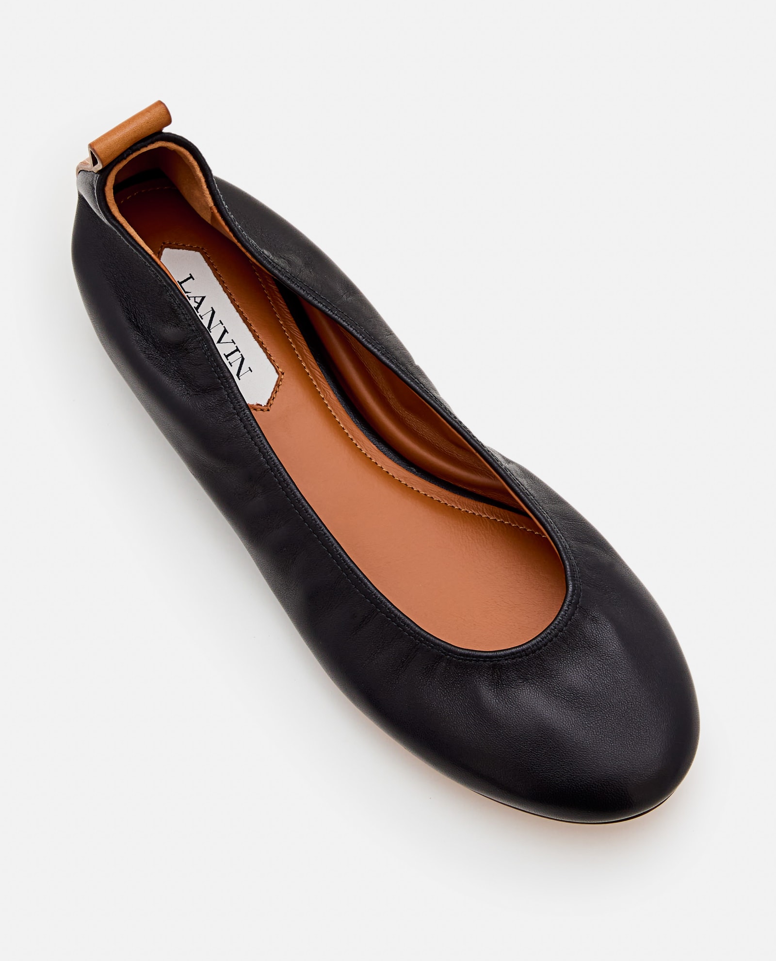 Shop Lanvin Leather Ballet Flats In Black