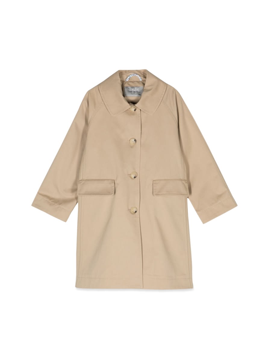 Il Gufo Gabardine-weave Trench Coat In Beige