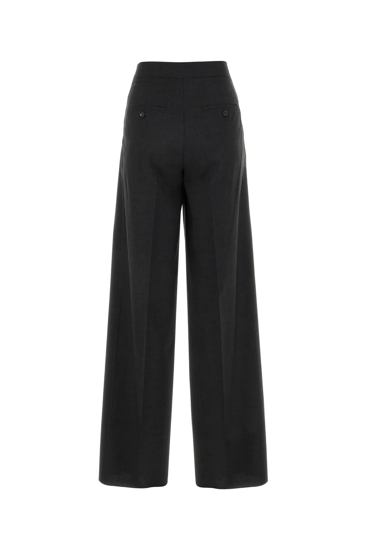 Shop Max Mara Graphite Twill Mendoza Pant In Charcoal