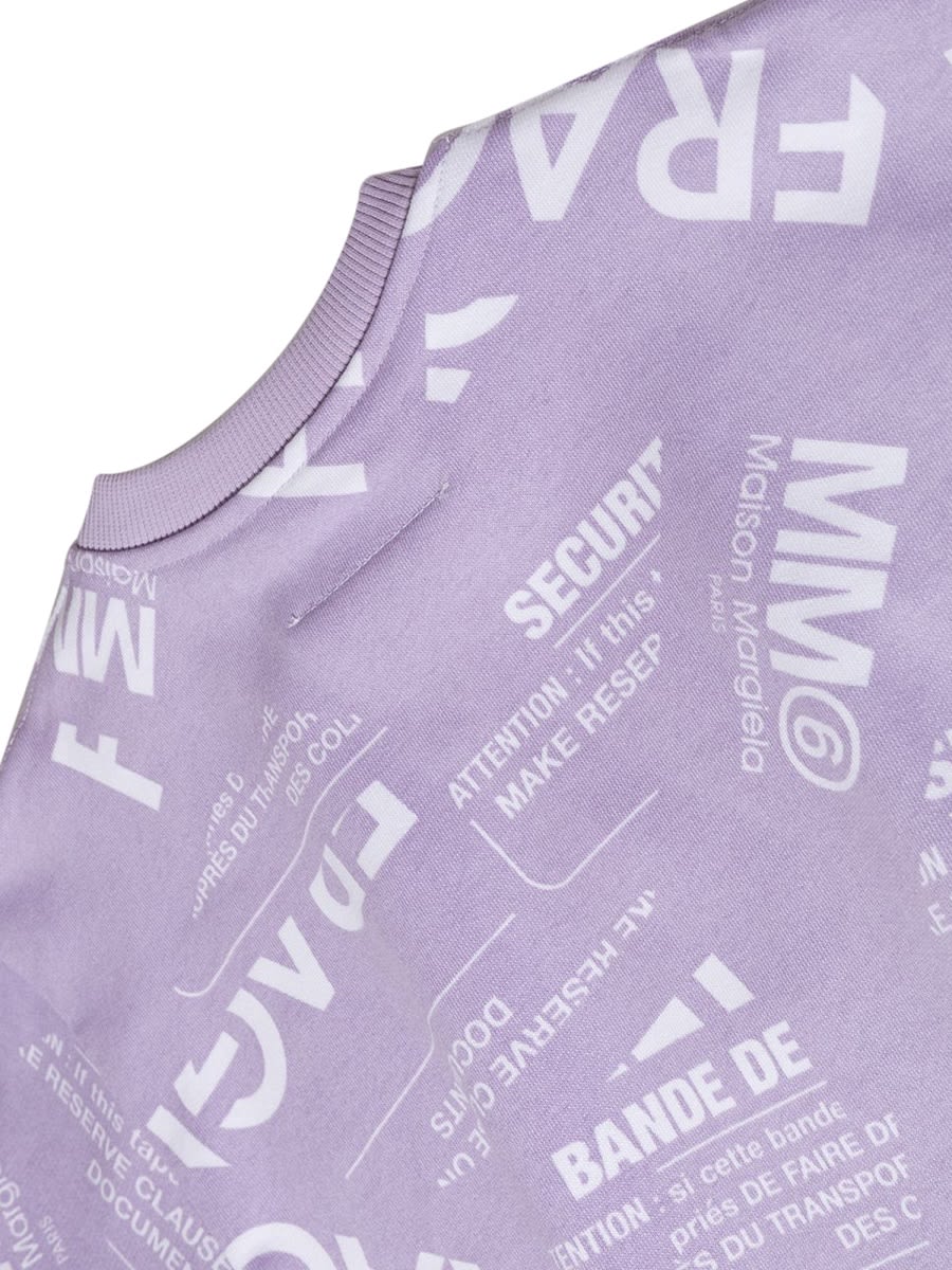 Mm6 Maison Margiela Logo-print Sweatshirt In Lilac