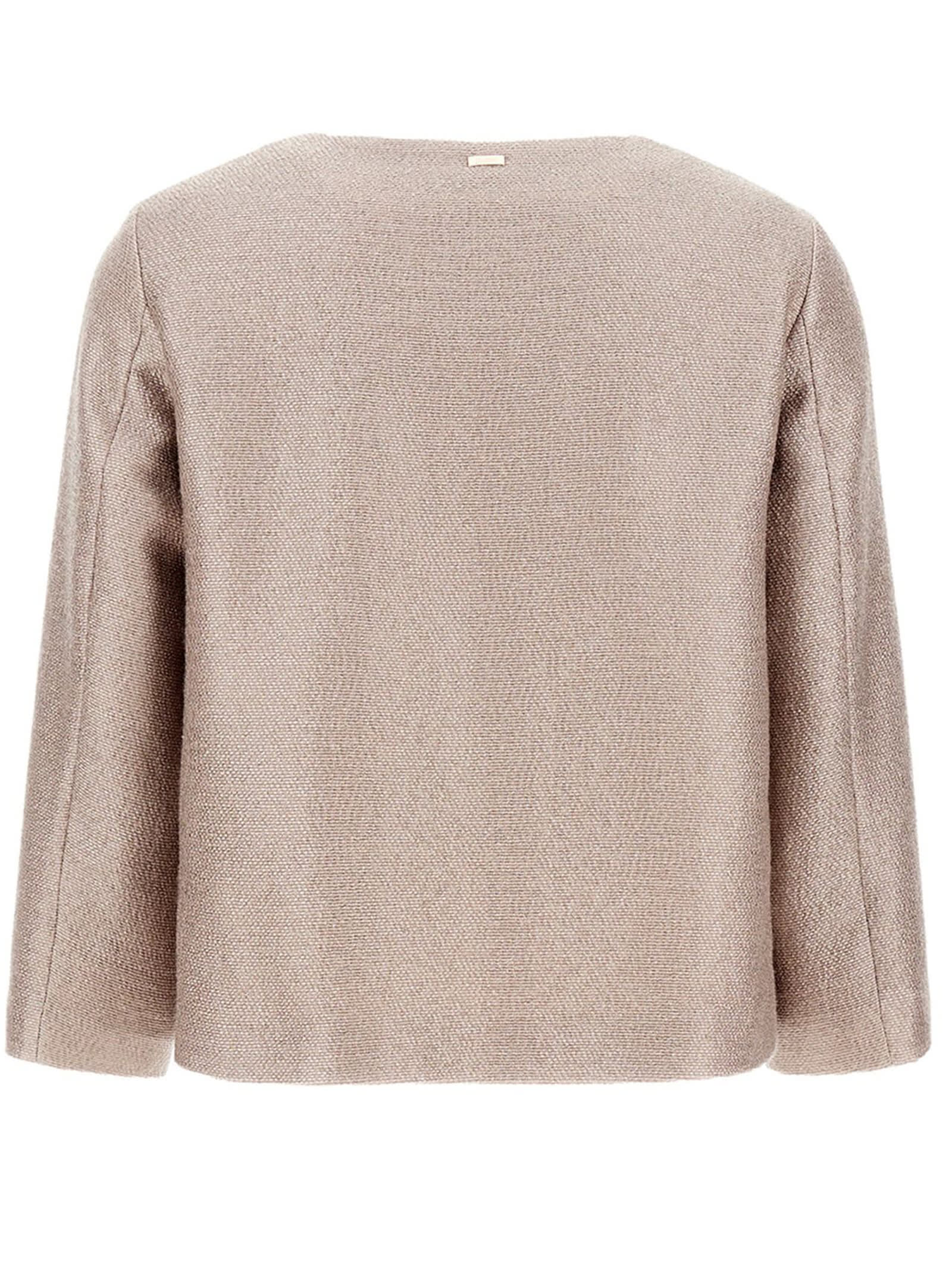 Herno Beige Virgin Wool Jacket In Chantilly